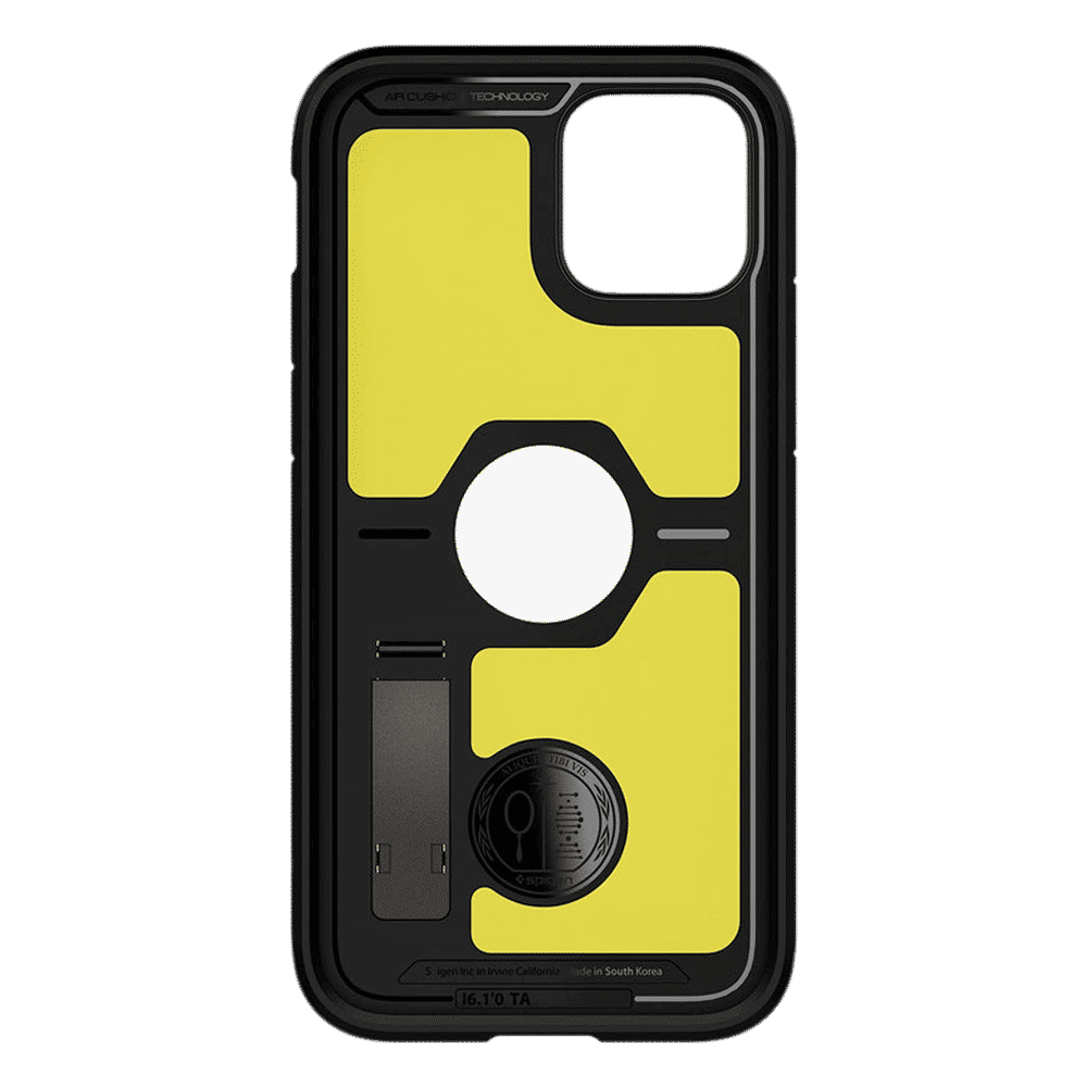 spigen Tough Armor TPU & Polycarbonate Back Case with Stand for Apple iPhone 12, 12 Pro (Wireless Charging Compatible, Gunmetal)_14