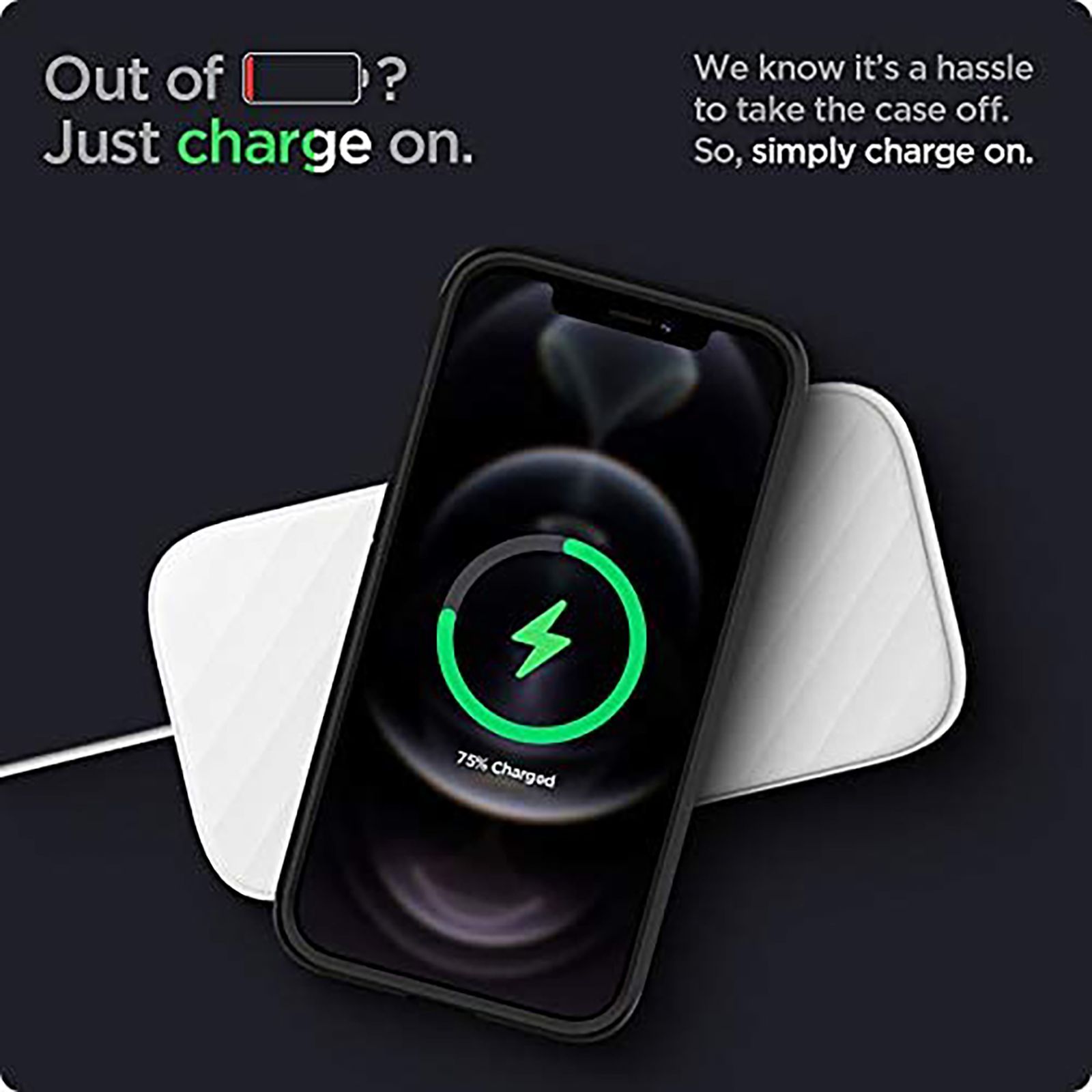 spigen Tough Armor TPU & Polycarbonate Back Case with Stand for Apple iPhone 12, 12 Pro (Wireless Charging Compatible, Gunmetal)_5