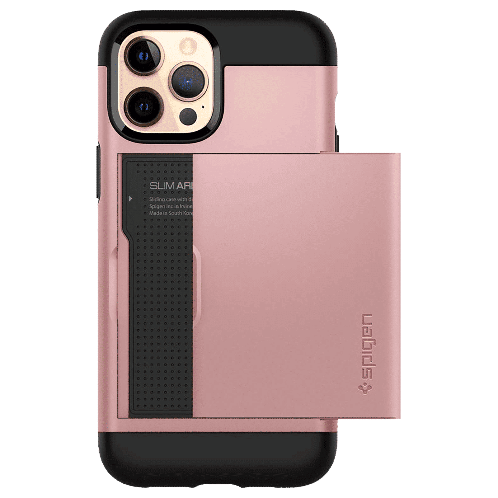 spigen Slim Armor CS TPU Back Cover for Apple iPhone 12, 12 Pro (Air Cushion Technology, Rose Gold)_8