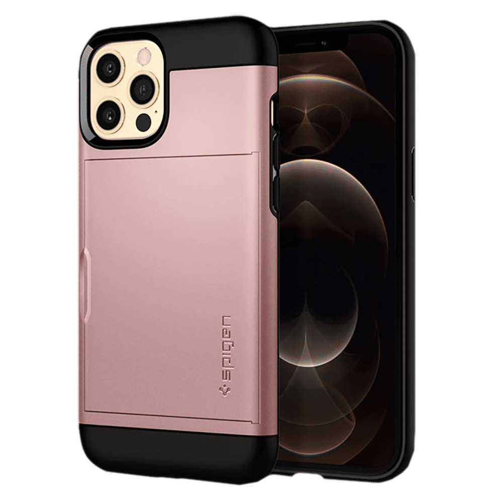 spigen Slim Armor CS TPU Back Cover for Apple iPhone 12, 12 Pro (Air Cushion Technology, Rose Gold)_15