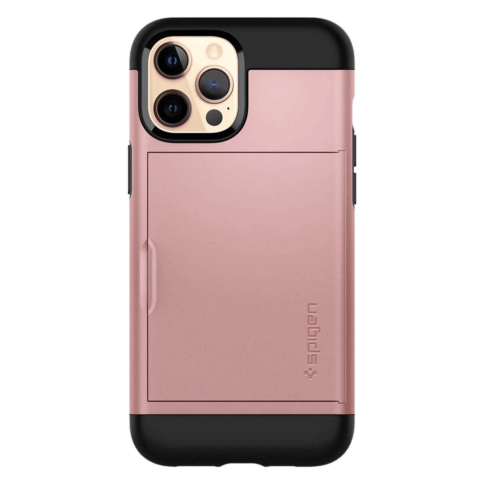 spigen Slim Armor CS TPU Back Cover for Apple iPhone 12, 12 Pro (Air Cushion Technology, Rose Gold)_3
