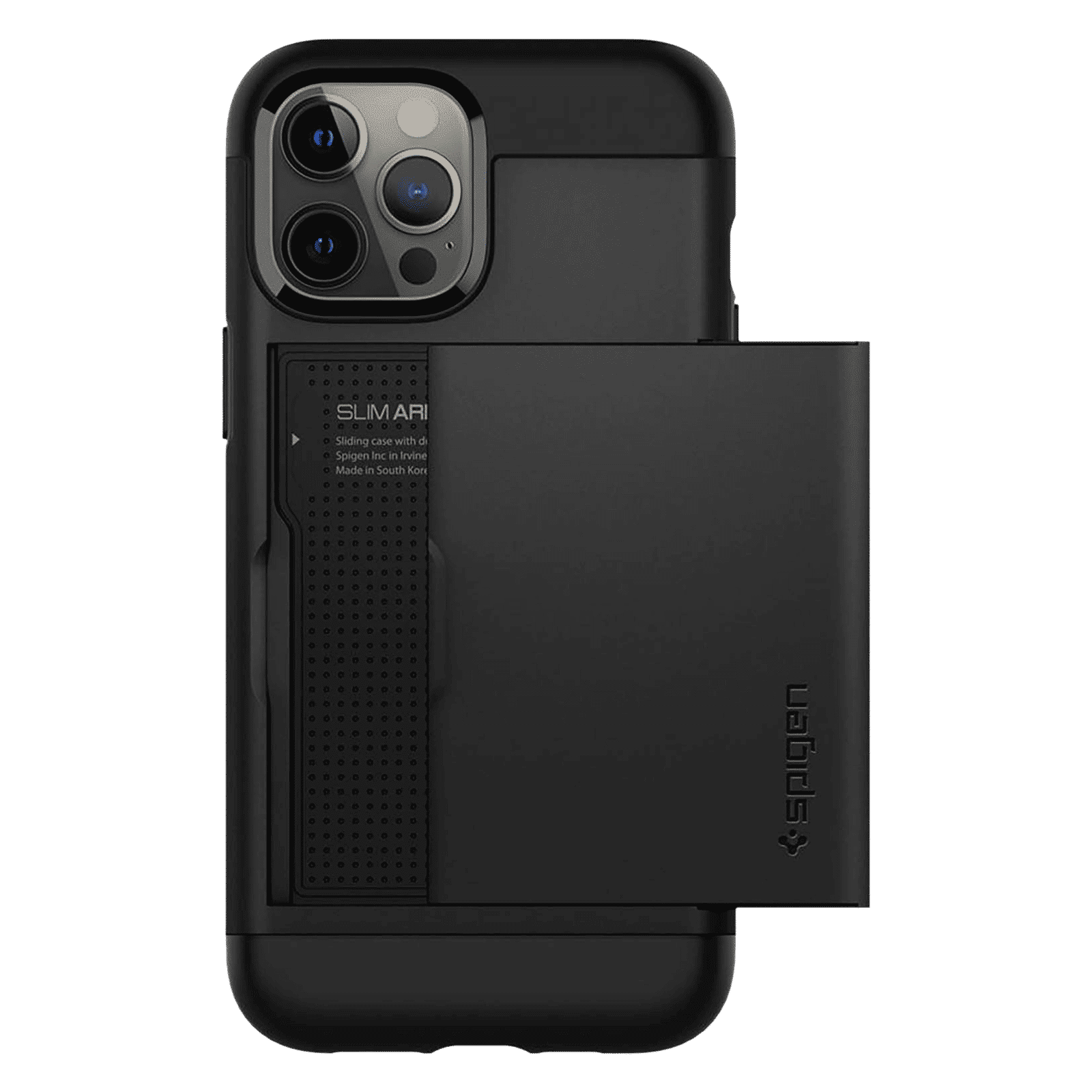 spigen Slim Armor CS TPU & Polycarbonate Back Cover for Apple iPhone 12, 12 Pro (Air Cushion Technology, Black)_3