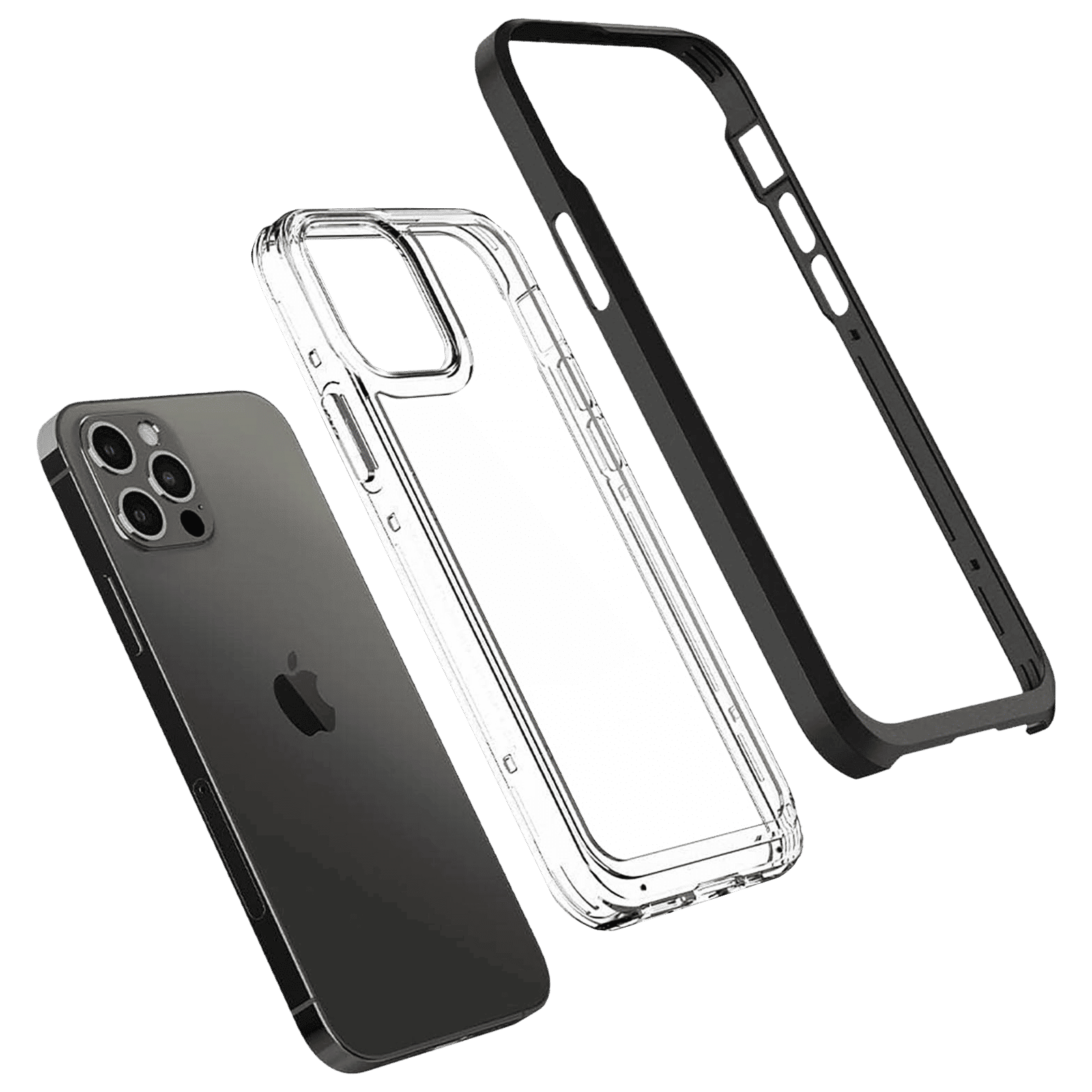 spigen Neo Hybrid Crystal TPU & PC Back Case For iPhone 12/iPhone 12 Pro (Hybrid Structure, ACS01706, Black)_9