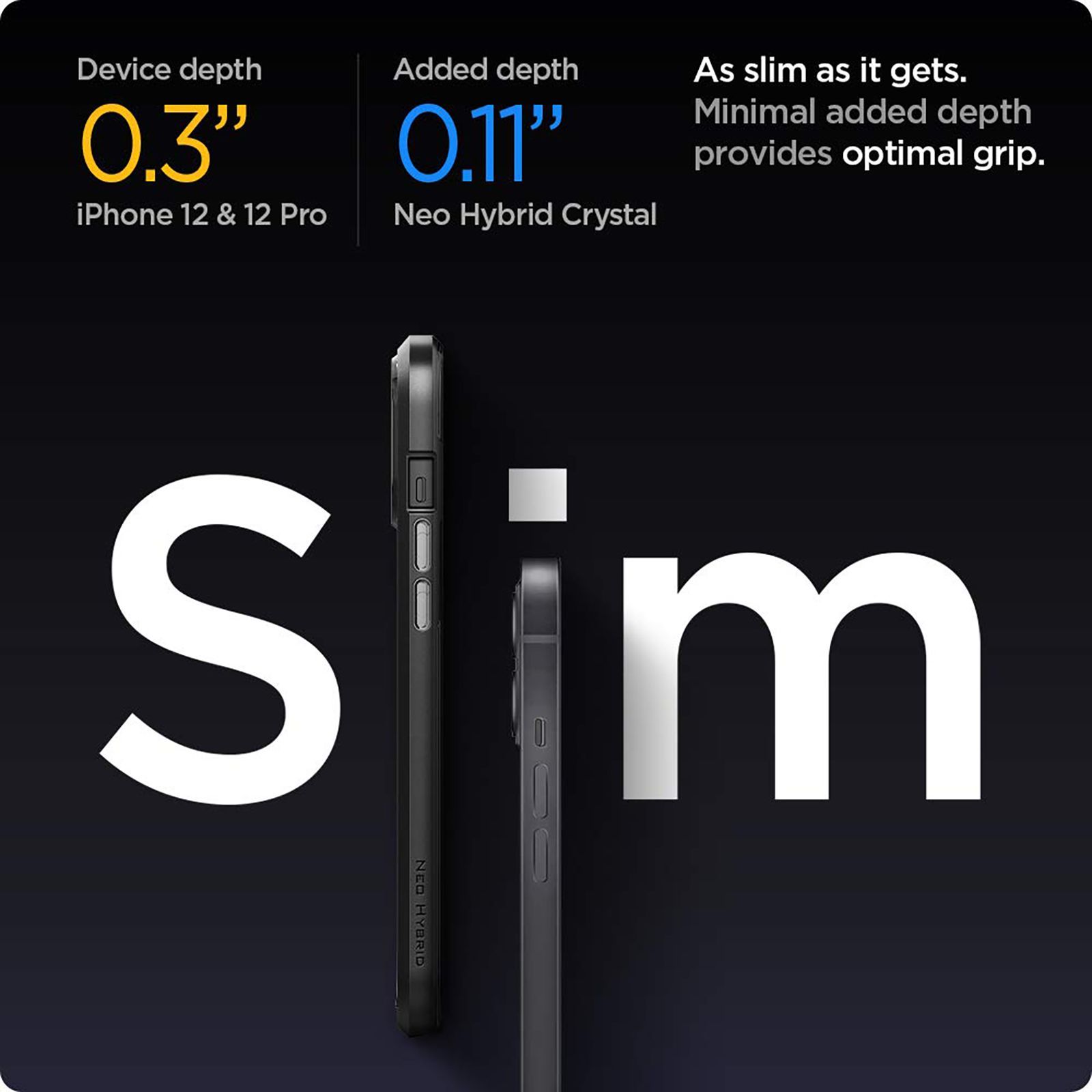 spigen Neo Hybrid Crystal TPU & PC Back Case For iPhone 12/iPhone 12 Pro (Hybrid Structure, ACS01706, Black)_13