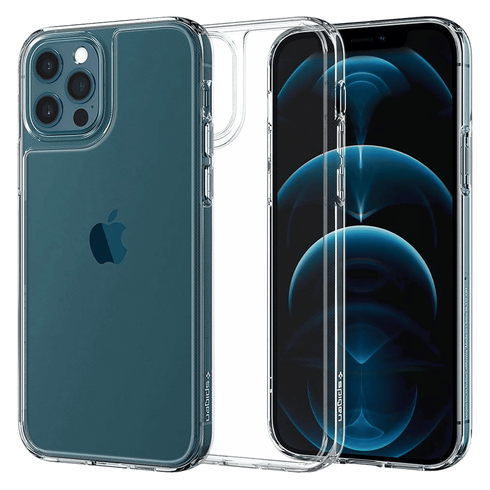 spigen Quartz Hybrid Glass, Tempered Glass & TPU Back Case For iPhone 12/iPhone 12 Pro (Slim & Grip-Friendly, ACS01705, Crystal Clear)_1