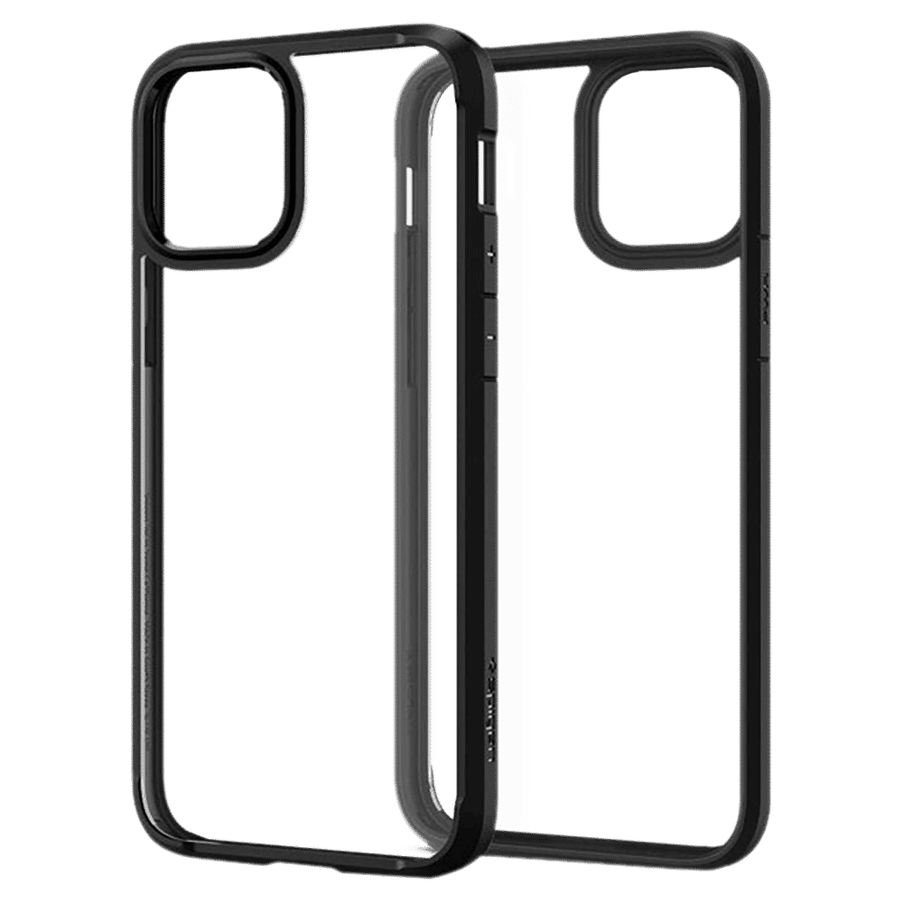 spigen Ultra Hybrid TPU & Polycarbonate Back Cover for Apple iPhone 12, 12 Pro (Raised Bezels, Matte Black)_16