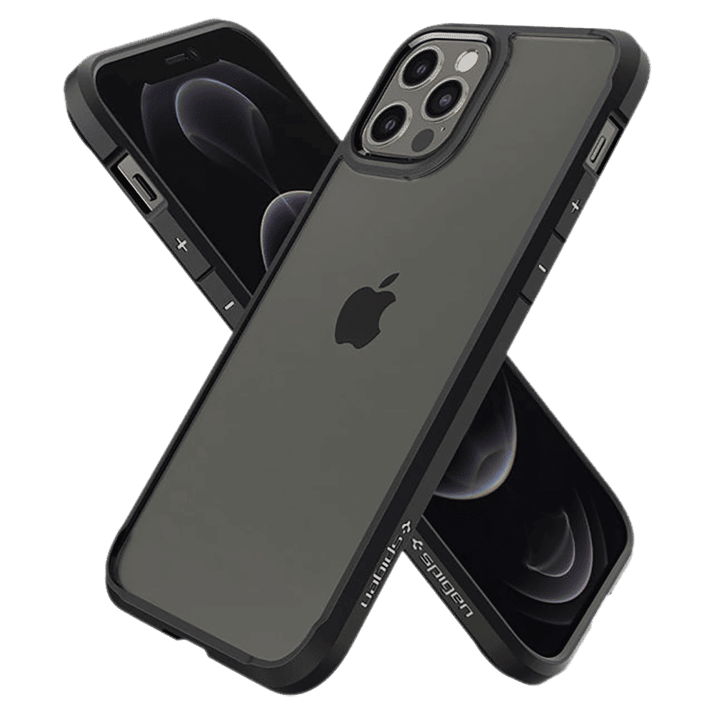 spigen Ultra Hybrid TPU & Polycarbonate Back Cover for Apple iPhone 12, 12 Pro (Raised Bezels, Matte Black)_18