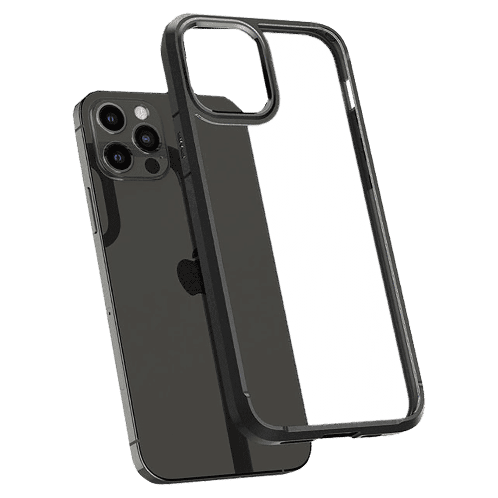 spigen Ultra Hybrid TPU & Polycarbonate Back Cover for Apple iPhone 12, 12 Pro (Raised Bezels, Matte Black)_19