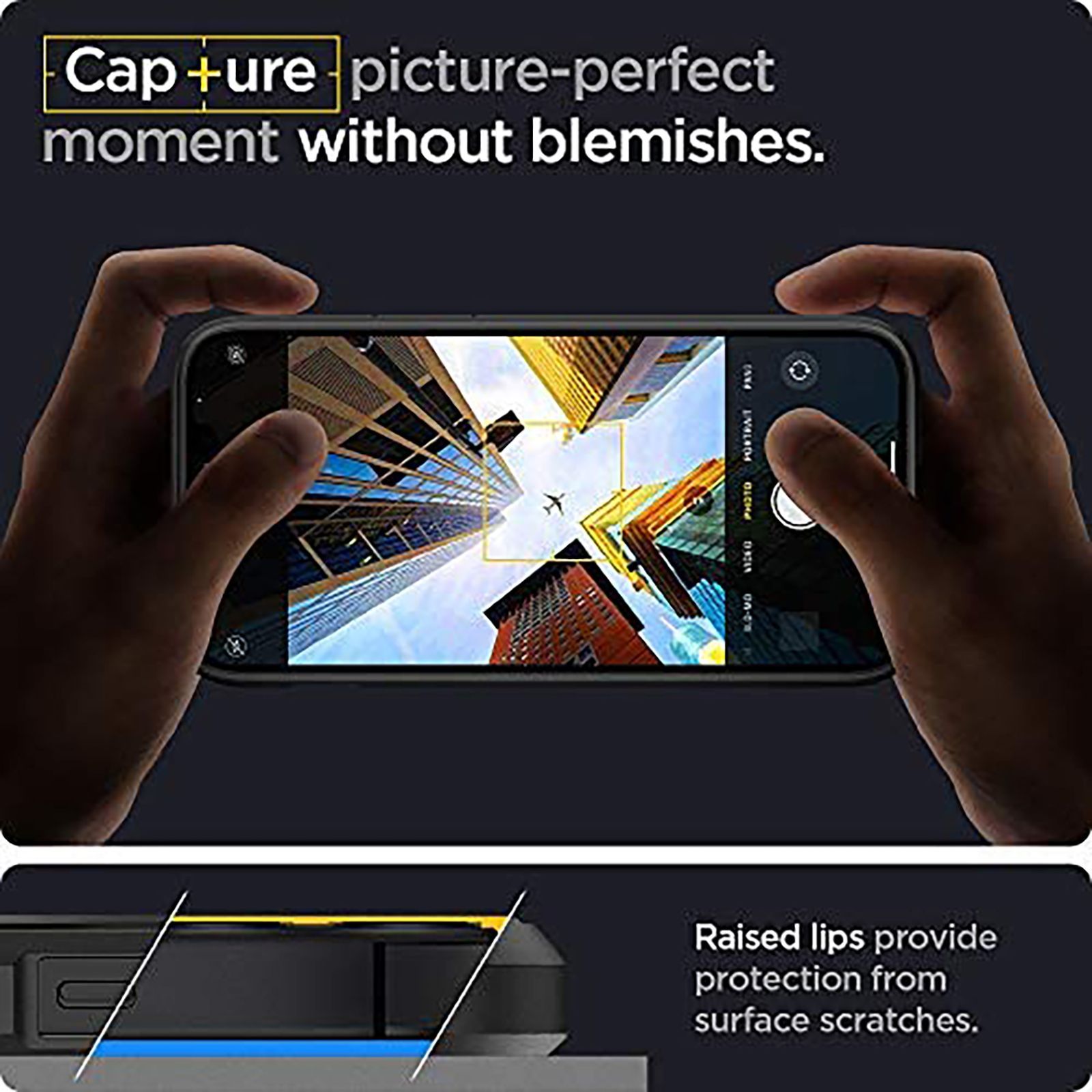 spigen Ultra Hybrid TPU & Polycarbonate Back Cover for Apple iPhone 12, 12 Pro (Raised Bezels, Matte Black)_9