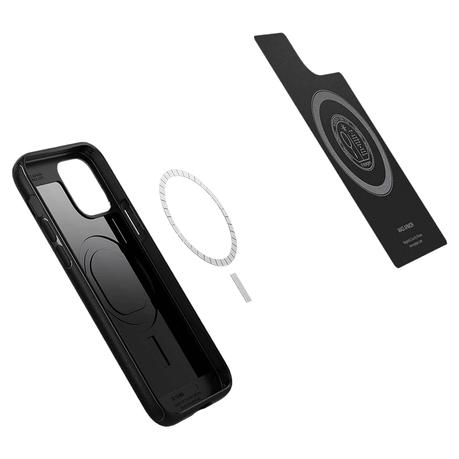 spigen Mag Armor TPU & PC Back Case For iPhone 12/iPhone 12 Pro (Slim & Grip-Friendly, ACS01865, Matte Black)_9