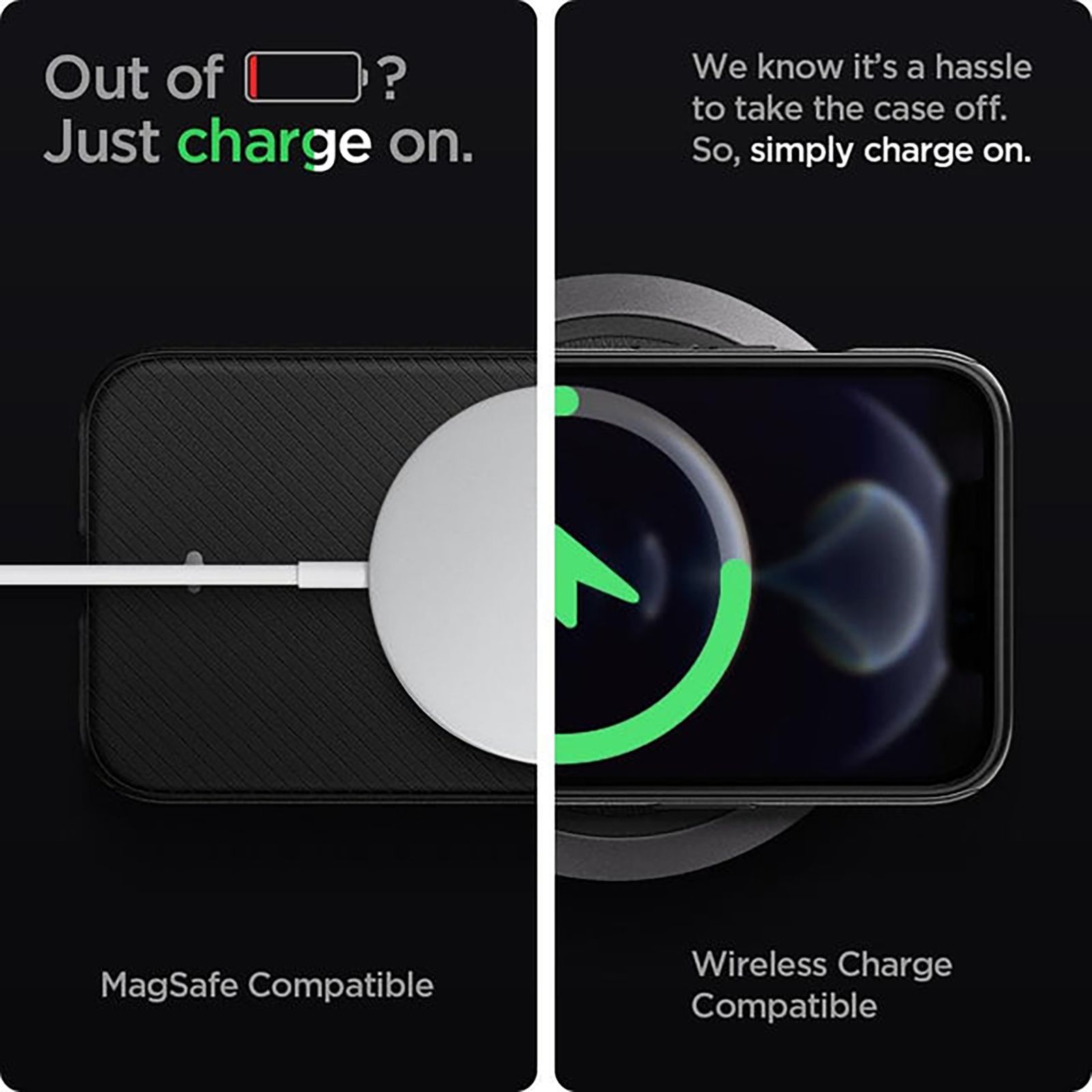 spigen Mag Armor TPU & PC Back Case For iPhone 12/iPhone 12 Pro (Slim & Grip-Friendly, ACS01865, Matte Black)_18