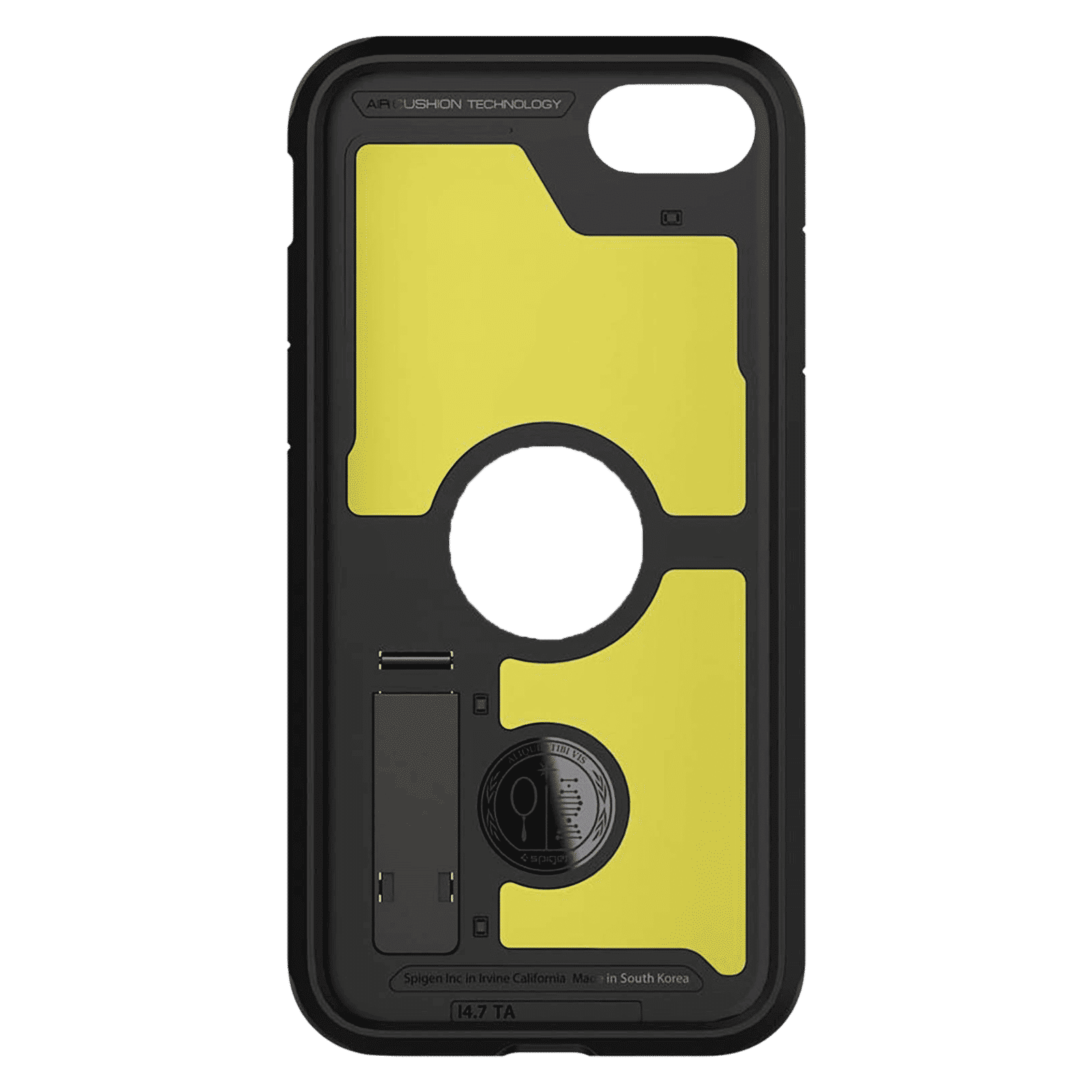 spigen Tough Armor TPU & Polycarbonate Back Case with Stand for Apple iPhone SE (Wireless Charging Compatible, Gunmetal)_4