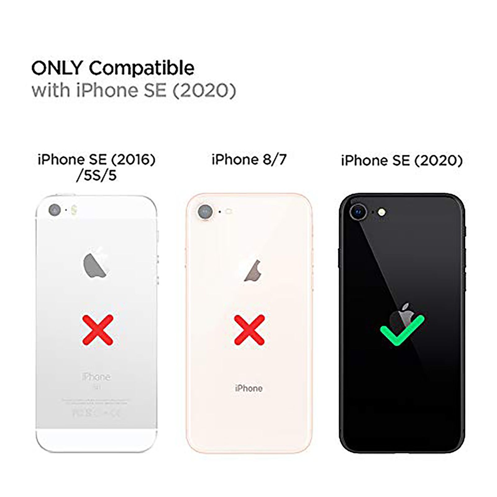 spigen Tough Armor TPU & Polycarbonate Back Case with Stand for Apple iPhone SE (Wireless Charging Compatible, Black)_7