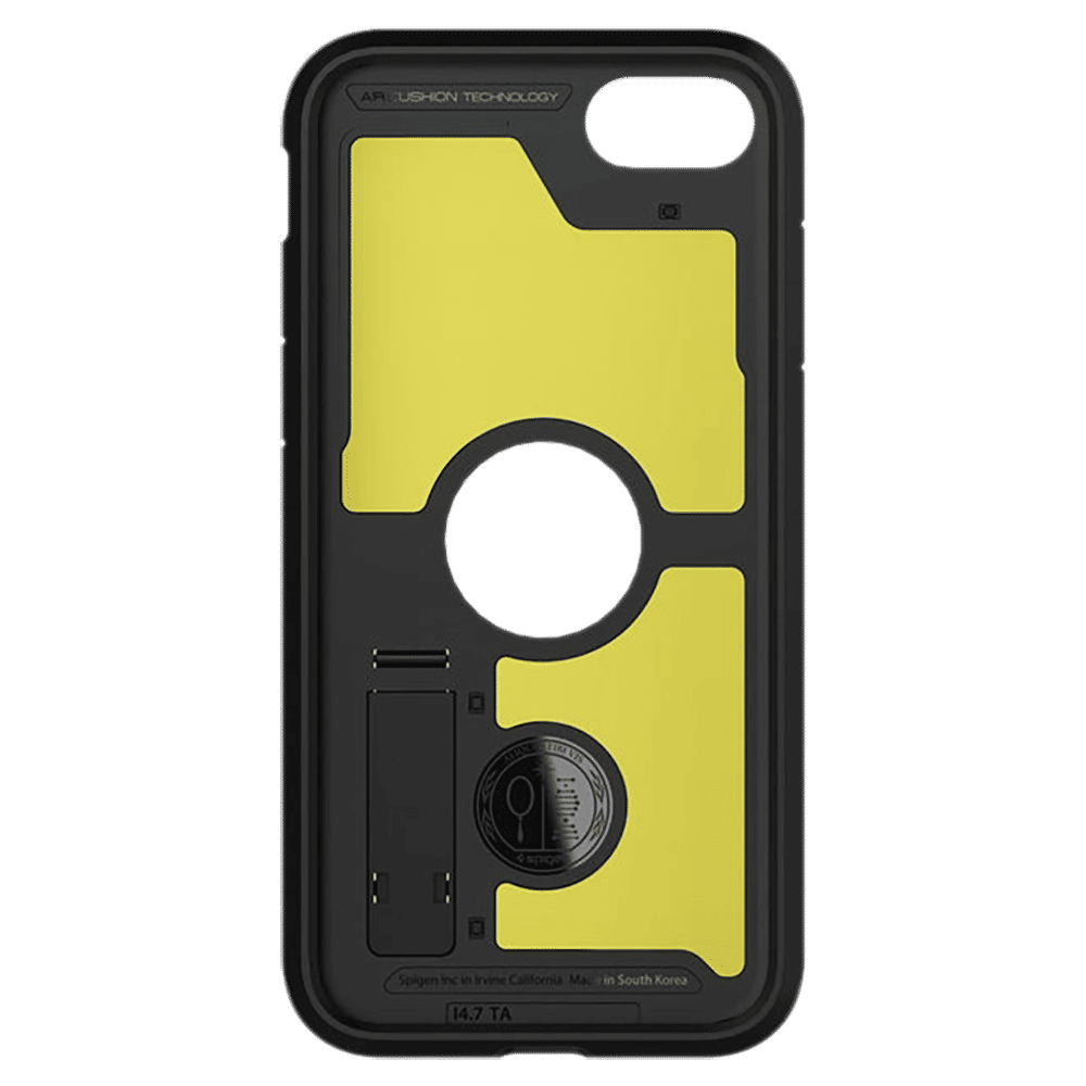 spigen Tough Armor TPU & Polycarbonate Back Case with Stand for Apple iPhone SE (Wireless Charging Compatible, Black)_13