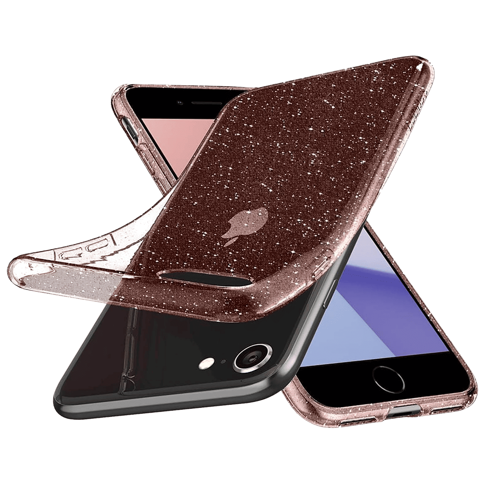 spigen Liquid Crystal Glitter TPU & Polycarbonate Back Cover for Apple iPhone 7, 8, SE (Wireless Charging Compatible, Crystal Quartz)_9