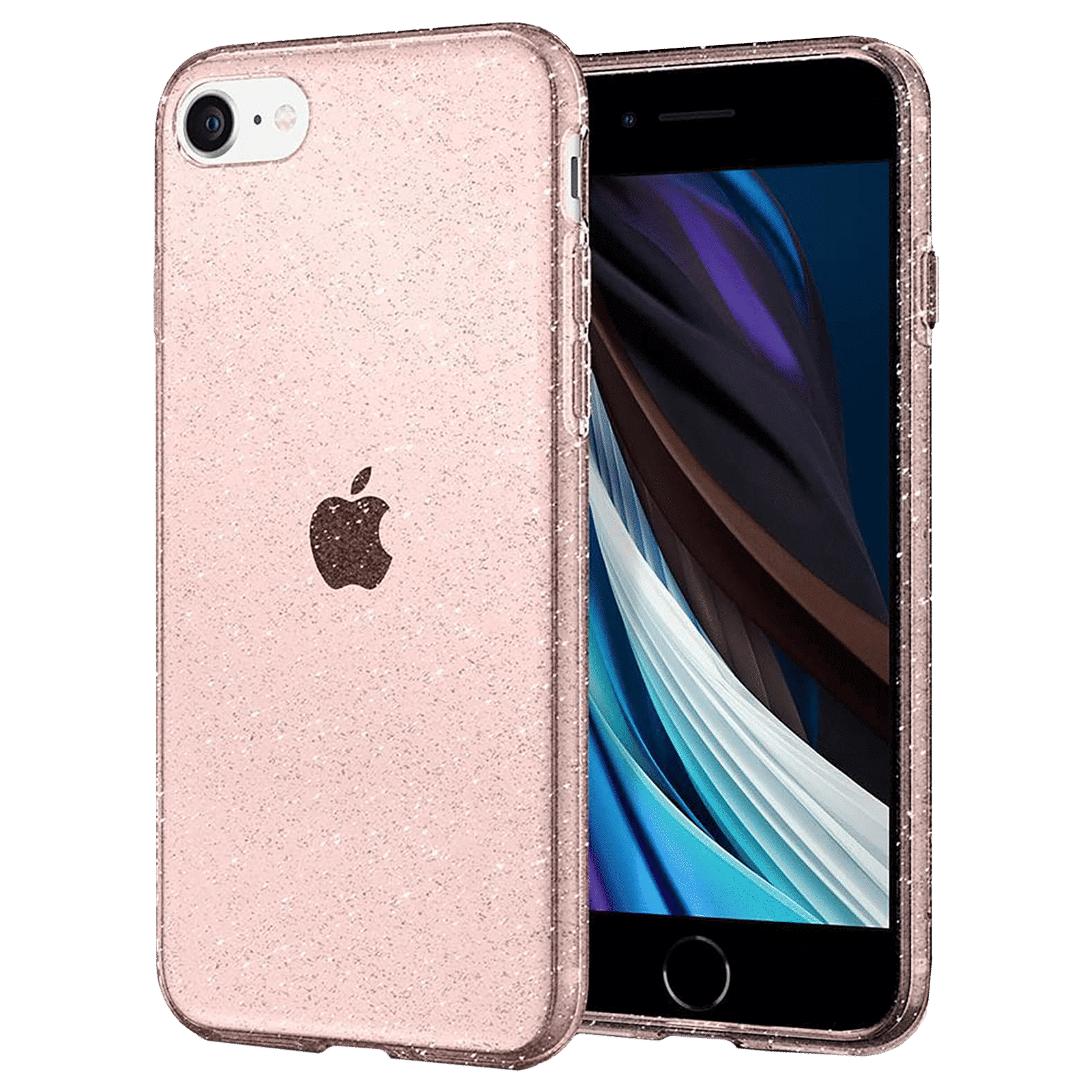 spigen Liquid Crystal Glitter TPU & Polycarbonate Back Cover for Apple iPhone 7, 8, SE (Wireless Charging Compatible, Crystal Quartz)_10