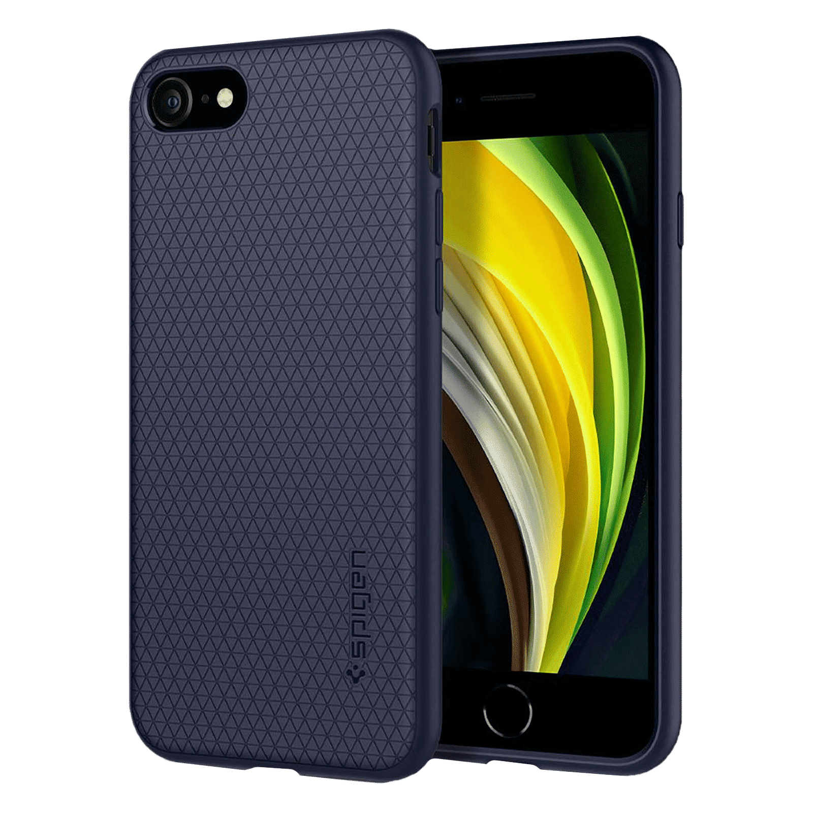 spigen Liquid Air TPU & Polycarbonate Back Cover for Apple iPhone SE (Wireless Charging Compatible, Midnight Blue) spigen Liquid Air TPU & Polycarbonate Back Cover for Apple iPhone SE (Wireless Charging Compatible, Midnight Blue)_1