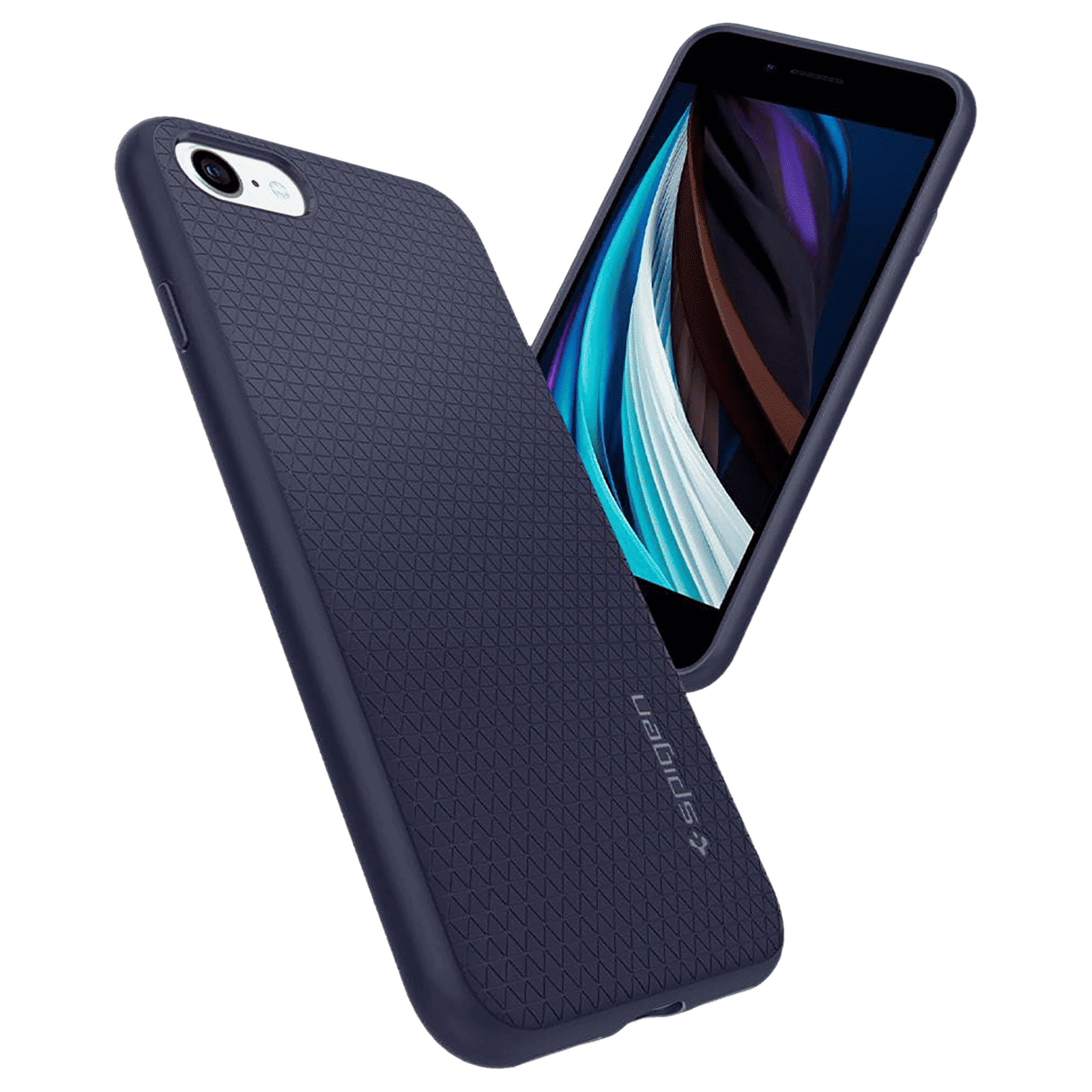 spigen Liquid Air TPU & Polycarbonate Back Cover for Apple iPhone SE (Wireless Charging Compatible, Midnight Blue) spigen Liquid Air TPU & Polycarbonate Back Cover for Apple iPhone SE (Wireless Charging Compatible, Midnight Blue)_10