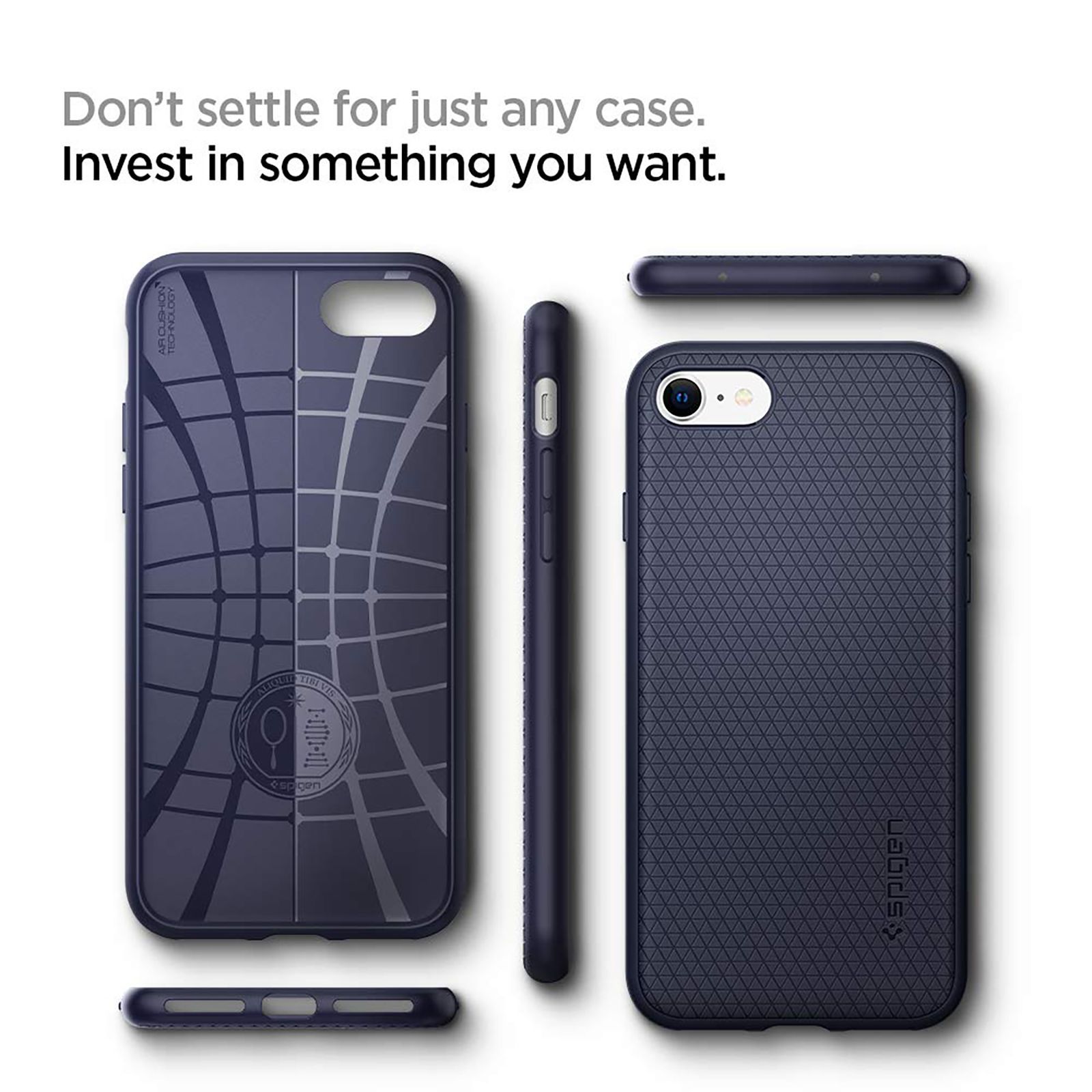 spigen Liquid Air TPU & Polycarbonate Back Cover for Apple iPhone SE (Wireless Charging Compatible, Midnight Blue) spigen Liquid Air TPU & Polycarbonate Back Cover for Apple iPhone SE (Wireless Charging Compatible, Midnight Blue)_14