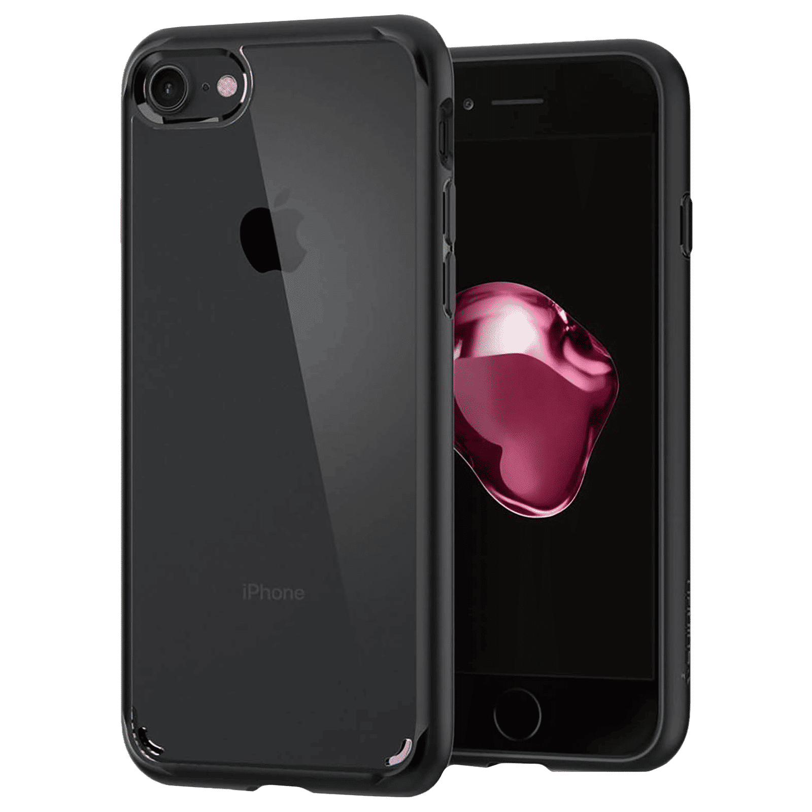 spigen Ultra Hybrid Polycarbonate Back Cover for Apple iPhone SE 3rd Gen, 7, 8 (Wireless Charging Compatible, Black)_1