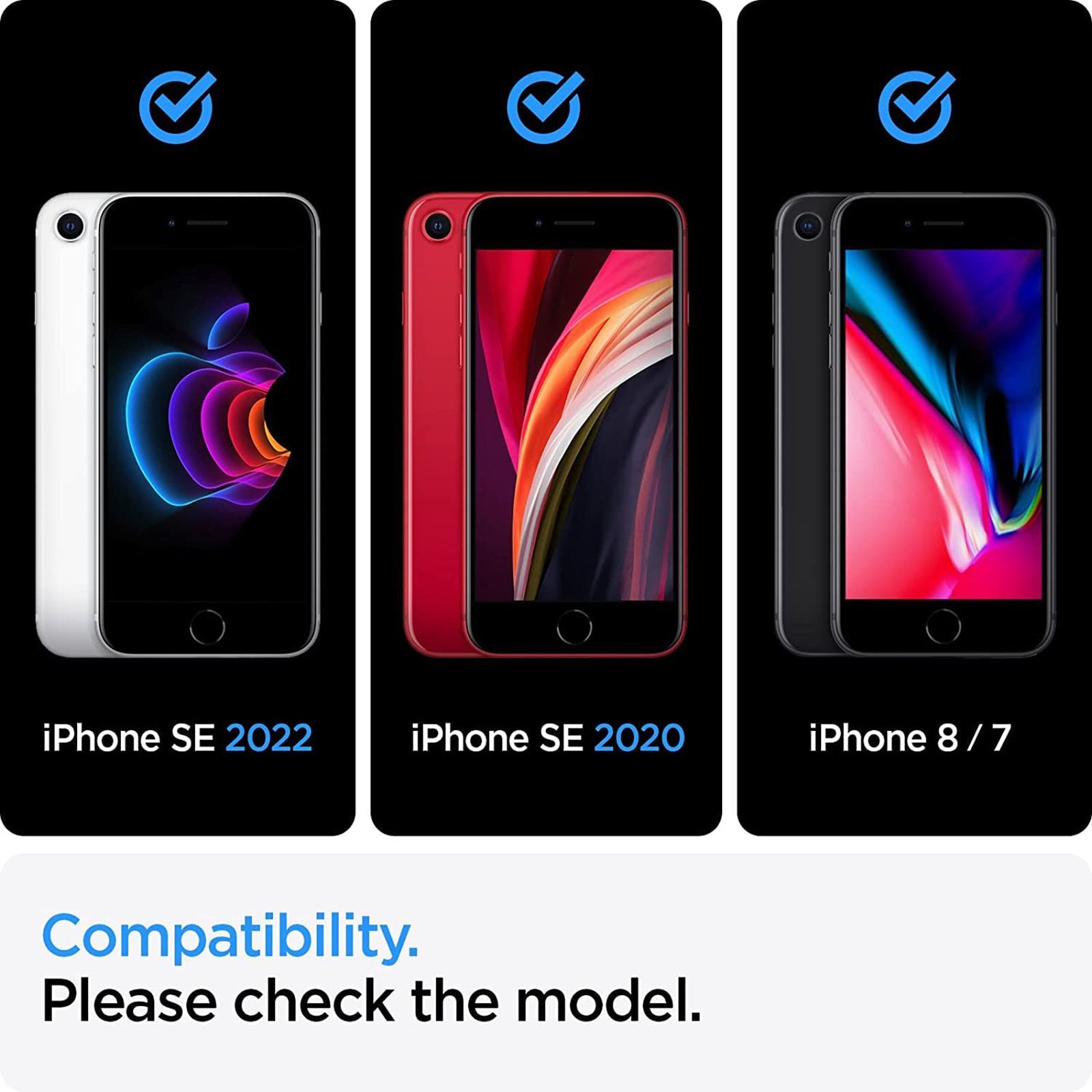 spigen Ultra Hybrid Polycarbonate Back Cover for Apple iPhone SE 3rd Gen, 7, 8 (Wireless Charging Compatible, Black)_8