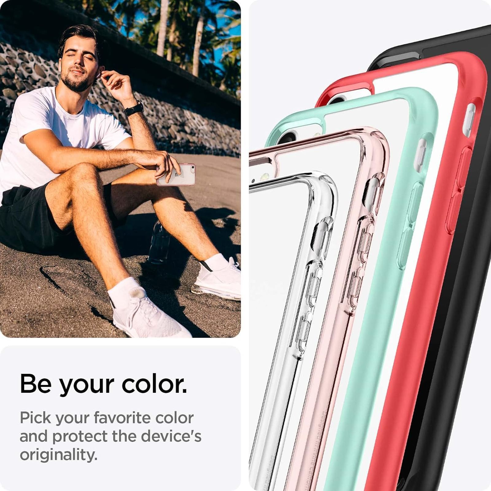 spigen Ultra Hybrid TPU & Polycarbonate Back Cover for Apple iPhone 7, 8, SE (Supports Wireless Charging, Rose Crystal)_17