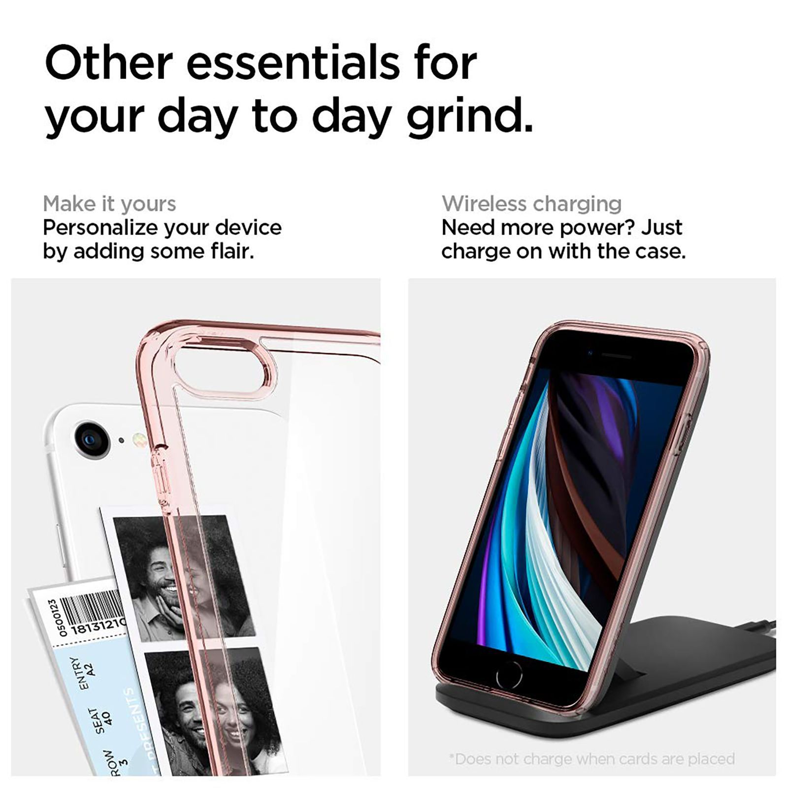 spigen Ultra Hybrid TPU & Polycarbonate Back Cover for Apple iPhone 7, 8, SE (Supports Wireless Charging, Rose Crystal)_6