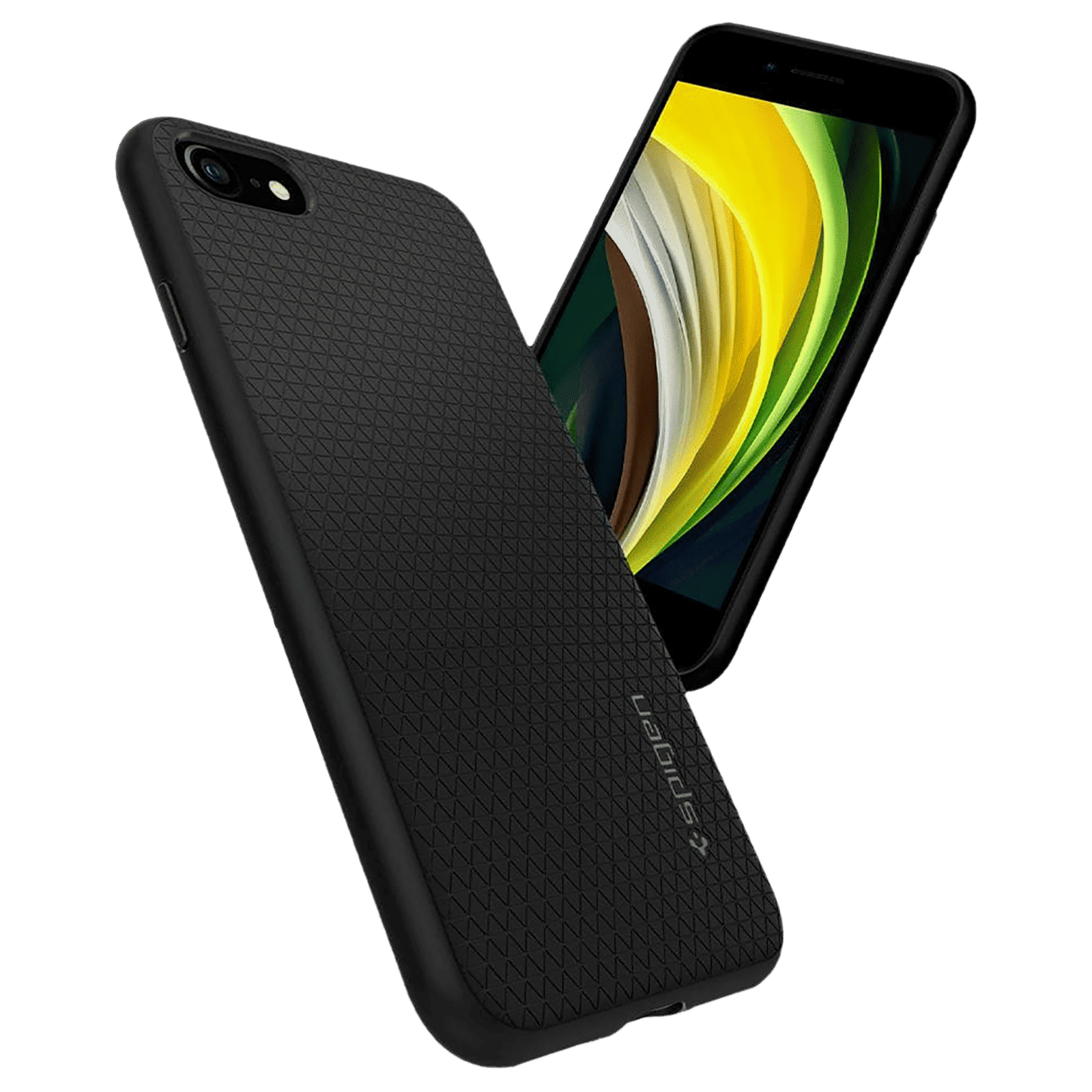 spigen Liquid Air Soft TPU Back Cover for Apple iPhone 7, 8, SE (Wireless Charging Compatible, Black)_10