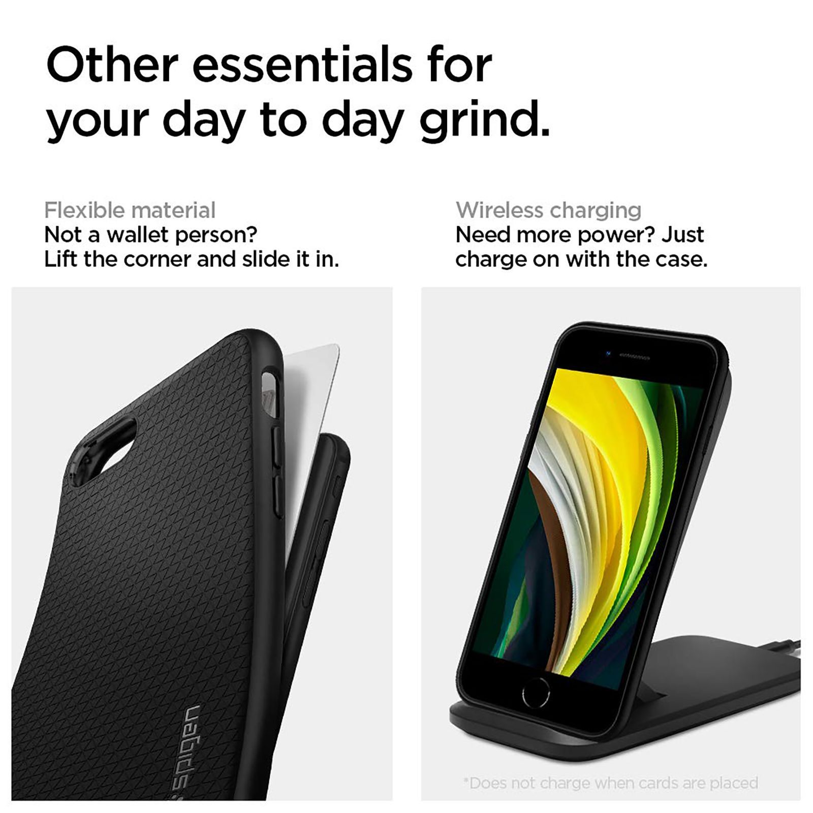 spigen Liquid Air Soft TPU Back Cover for Apple iPhone 7, 8, SE (Wireless Charging Compatible, Black)_12