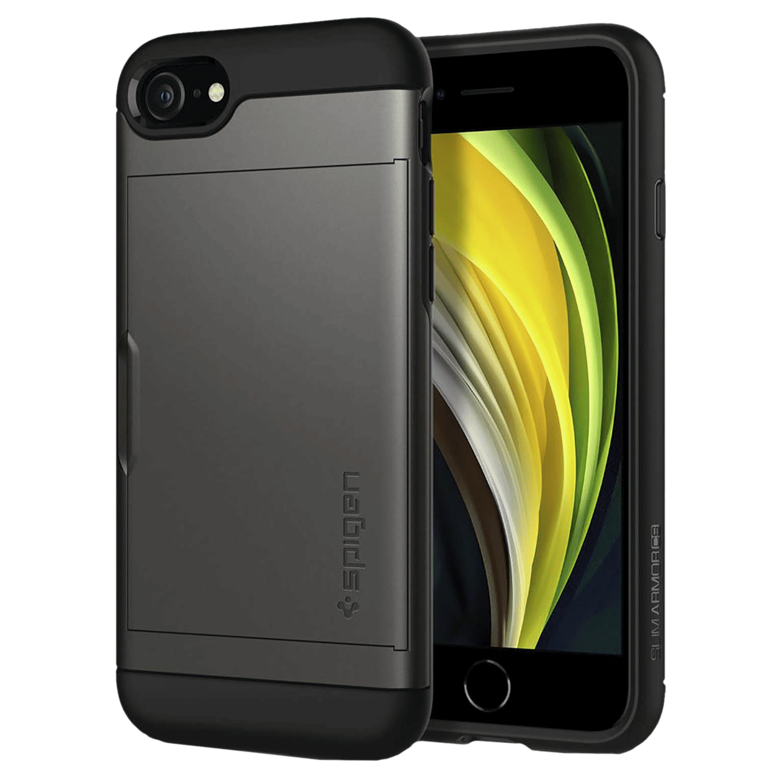 spigen Slim Armor CS TPU & PC Back Case For iPhone SE (2020)/iPhone 8/iPhone 7 (Air Cushion Technology, 042CS20453, Gunmetal)_1