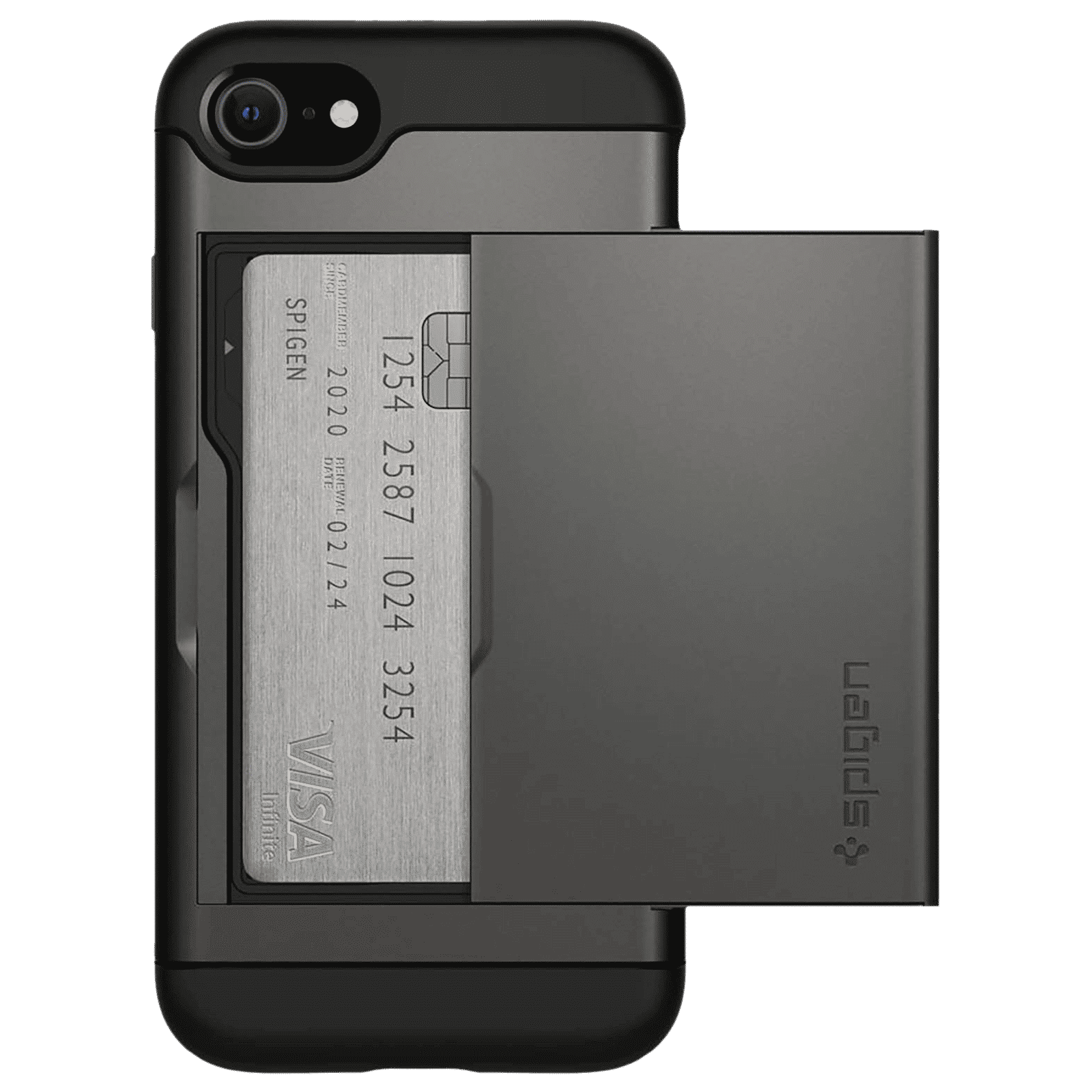 spigen Slim Armor CS TPU & PC Back Case For iPhone SE (2020)/iPhone 8/iPhone 7 (Air Cushion Technology, 042CS20453, Gunmetal)_10