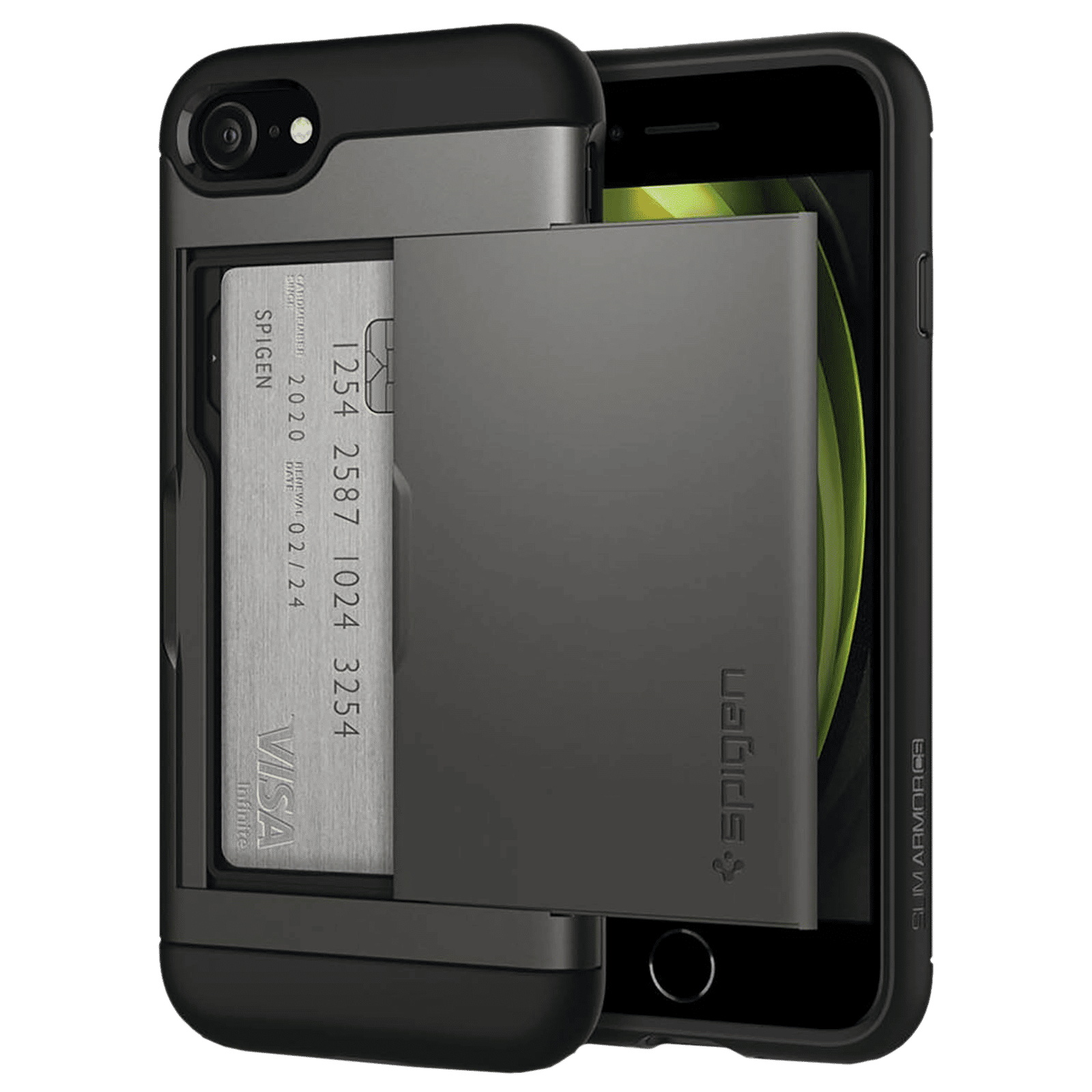 spigen Slim Armor CS TPU & PC Back Case For iPhone SE (2020)/iPhone 8/iPhone 7 (Air Cushion Technology, 042CS20453, Gunmetal)_11