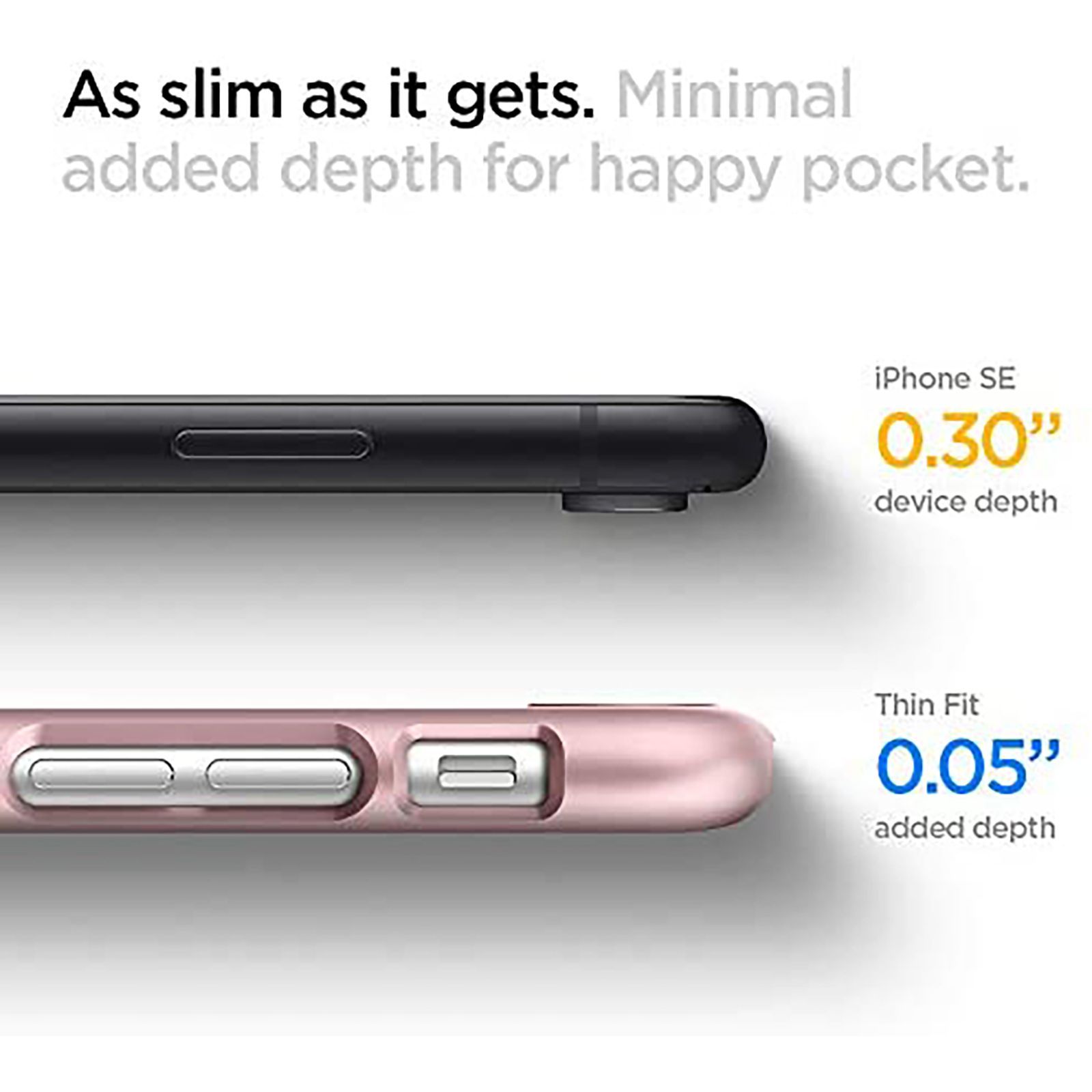 spigen Thin Fit Soft TPU & Polycarbonate Back Cover for Apple iPhone 7, 8, SE (Wireless Charging Compatible, Rose Gold)_3