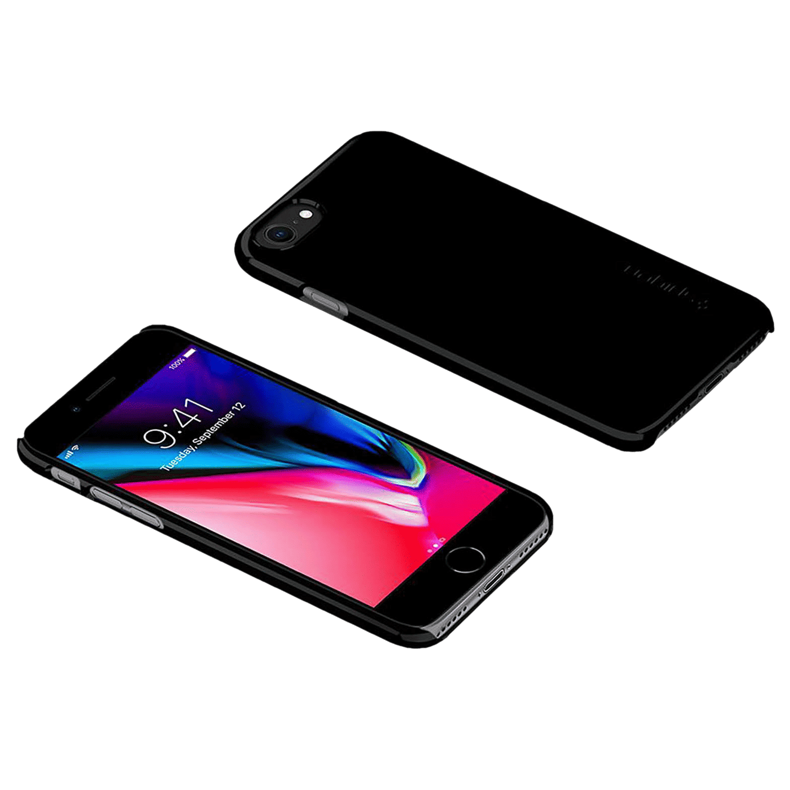 spigen Thin Fit Soft TPU & Polycarbonate Back Cover for Apple iPhone 7, 8, SE (Wireless Charging Compatible, Black)_9