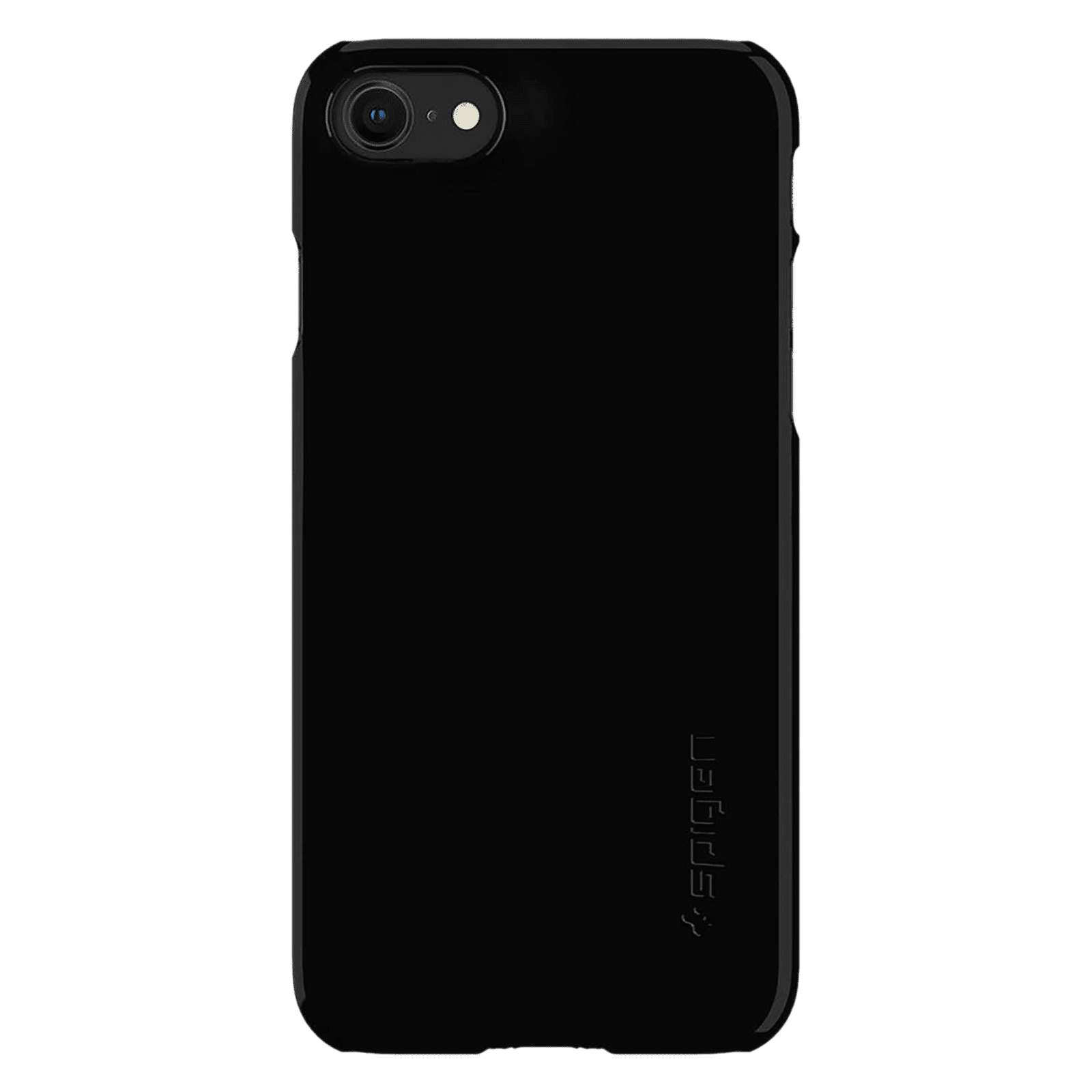 spigen Thin Fit Soft TPU & Polycarbonate Back Cover for Apple iPhone 7, 8, SE (Wireless Charging Compatible, Black)_4