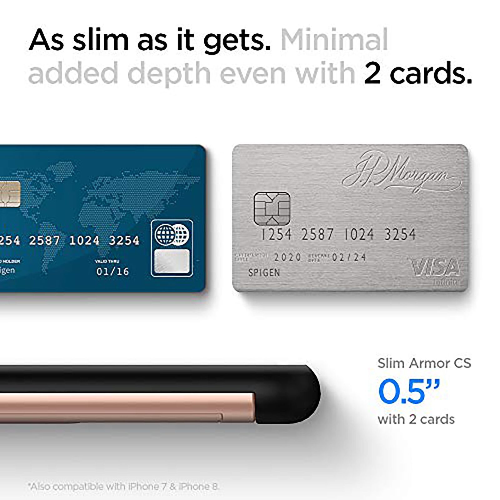 spigen Slim Armor CS Polycarbonate Back Cover for Apple iPhone 7, 8, SE (Air Cushion Technology, Blush Gold)_6