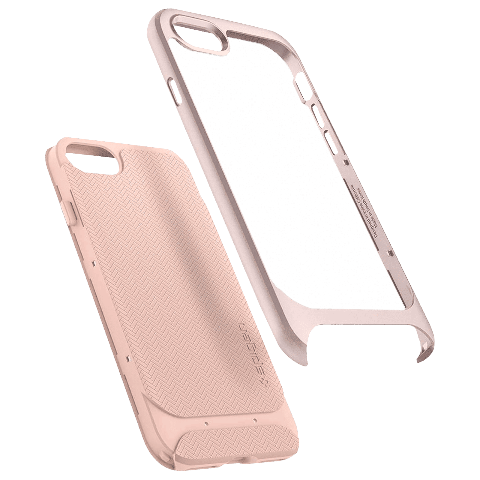 spigen Neo Hybrid Herringbone TPU & PC Back Case For iPhone SE (2020) (Air Cushion Technology, 054CS22202, Pale Dogwood)_8
