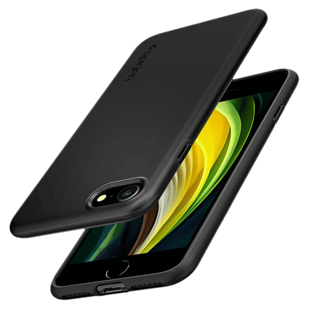 spigen Thin Fit Pro TPU & Polycarbonate Back Cover for Apple iPhone SE (Scratch Resistant, Black)_11