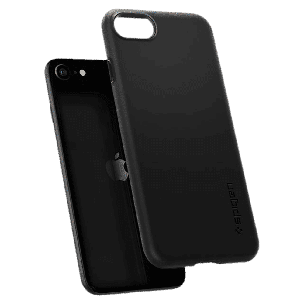 spigen Thin Fit Pro TPU & Polycarbonate Back Cover for Apple iPhone SE (Scratch Resistant, Black)_12