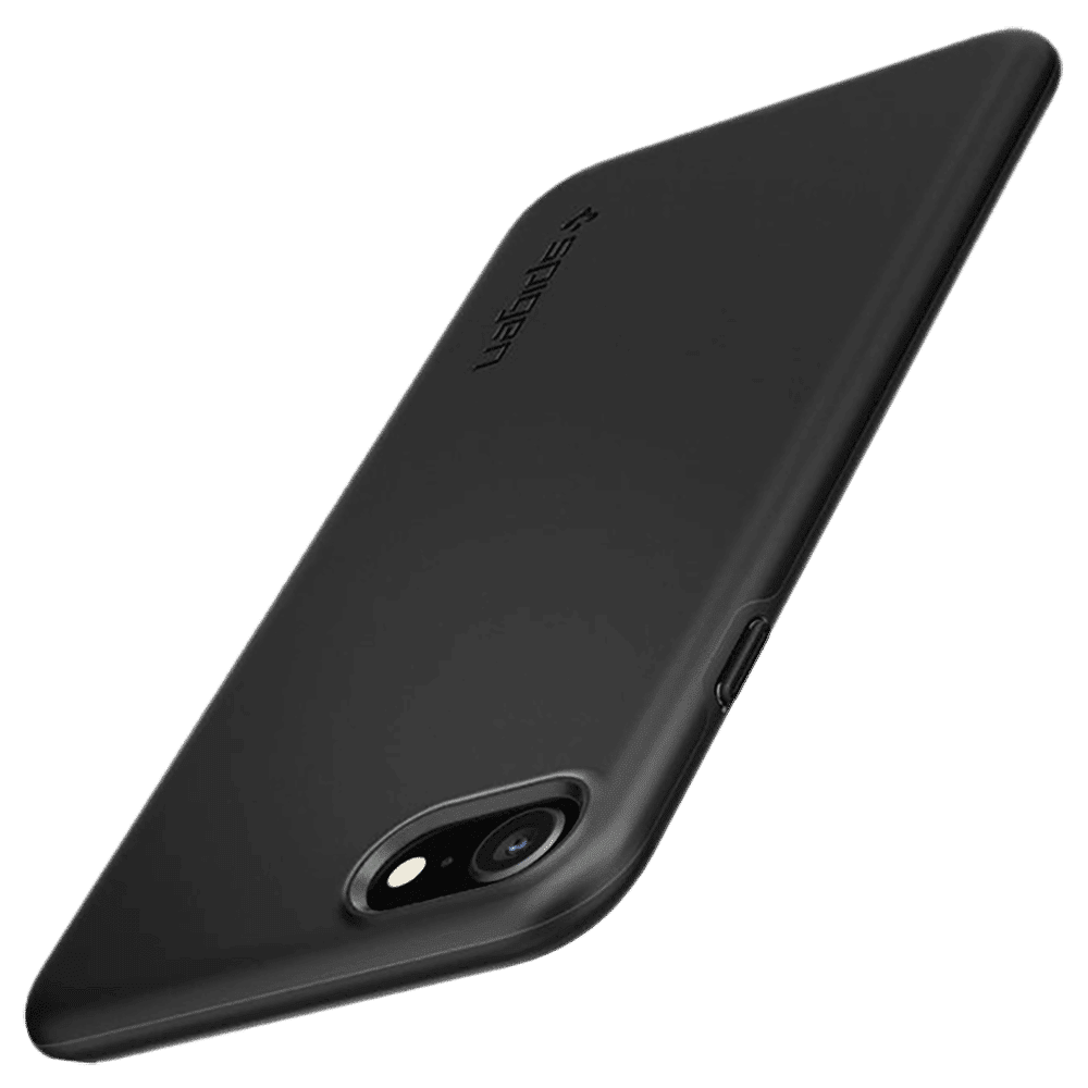 spigen Thin Fit Pro TPU & Polycarbonate Back Cover for Apple iPhone SE (Scratch Resistant, Black)_13