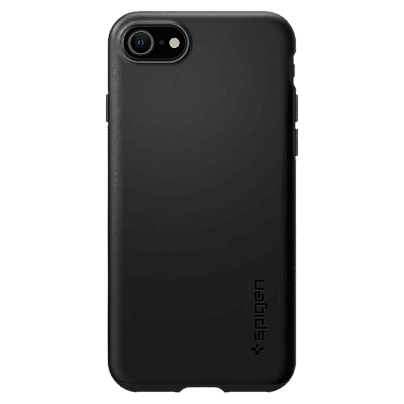 spigen Thin Fit Pro TPU & Polycarbonate Back Cover for Apple iPhone SE (Scratch Resistant, Black)_16