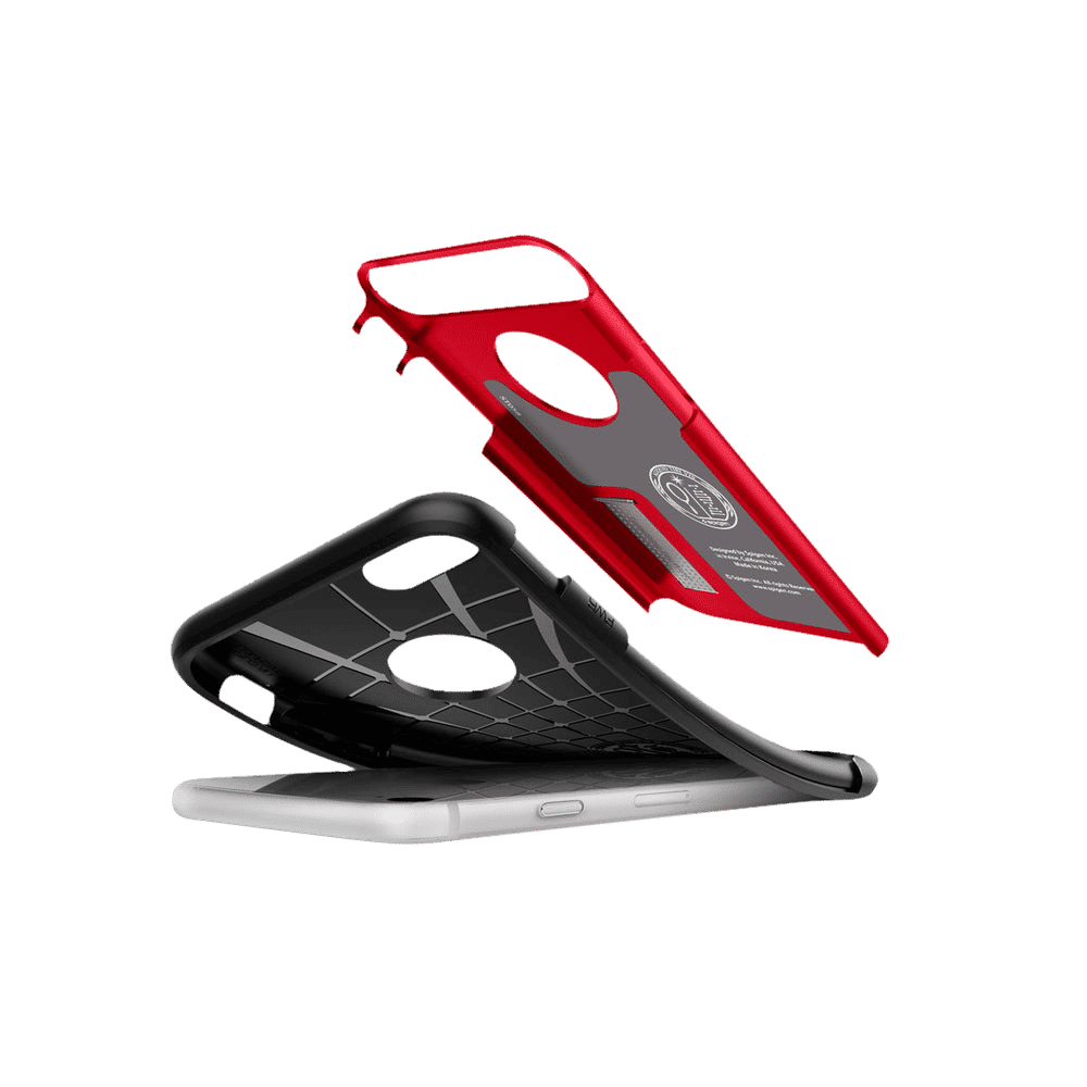 spigen Slim Armor TPU & PC Back Case For iPhone SE (2020)/iPhone 7/iPhone 8 (Air Cushion Technology, ACS01240, Red)_10