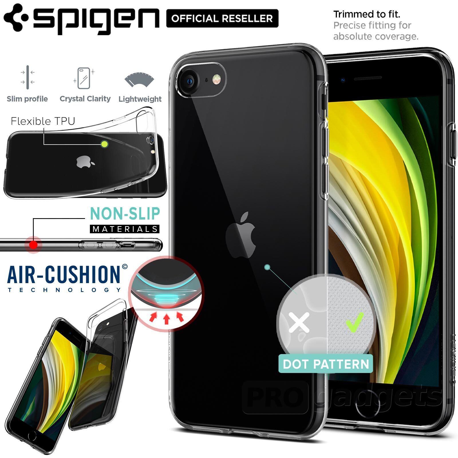 spigen Crystal Flex TPU Back Cover for Apple iPhone SE, iPhone 7 and iPhone 8 (Wireless Charging, Clear)_9