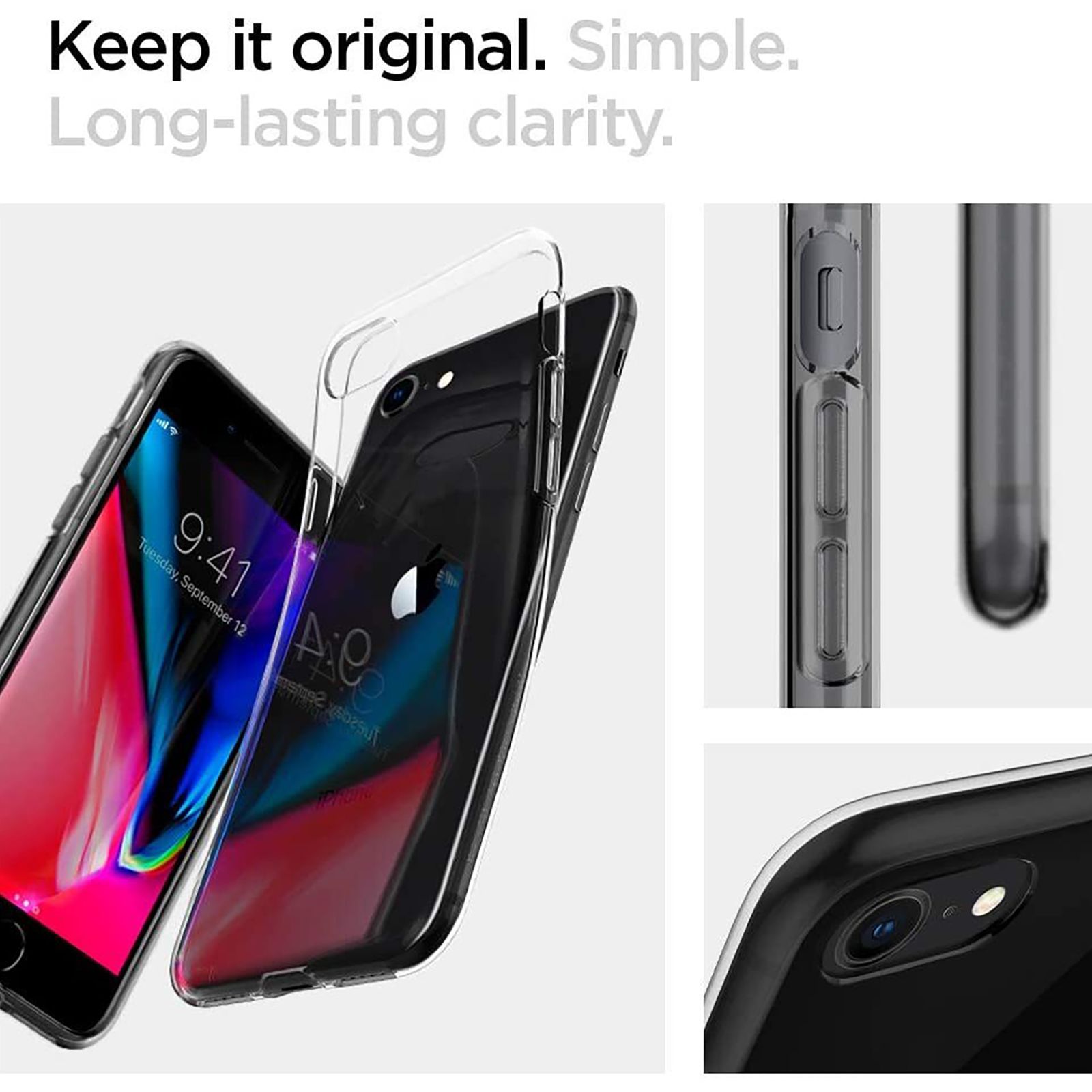 spigen Crystal Flex TPU Back Cover for Apple iPhone SE, iPhone 7 and iPhone 8 (Wireless Charging, Clear)_6