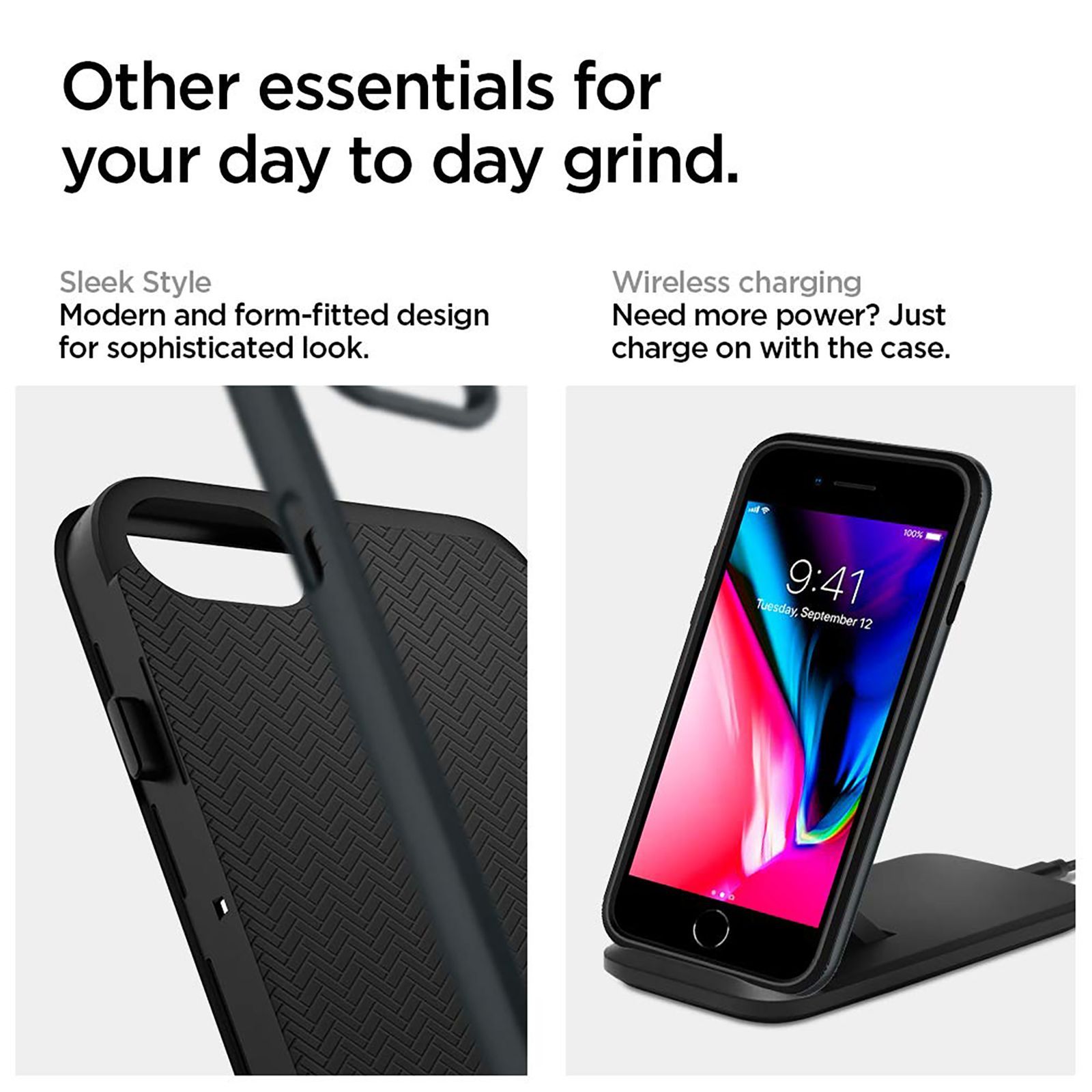 spigen Neo Hybrid TPU & PC Back Case For iPhone SE 2020/iPhone 7/iPhone 8 (East To Carry, ACS00952, Metal Slate)_4