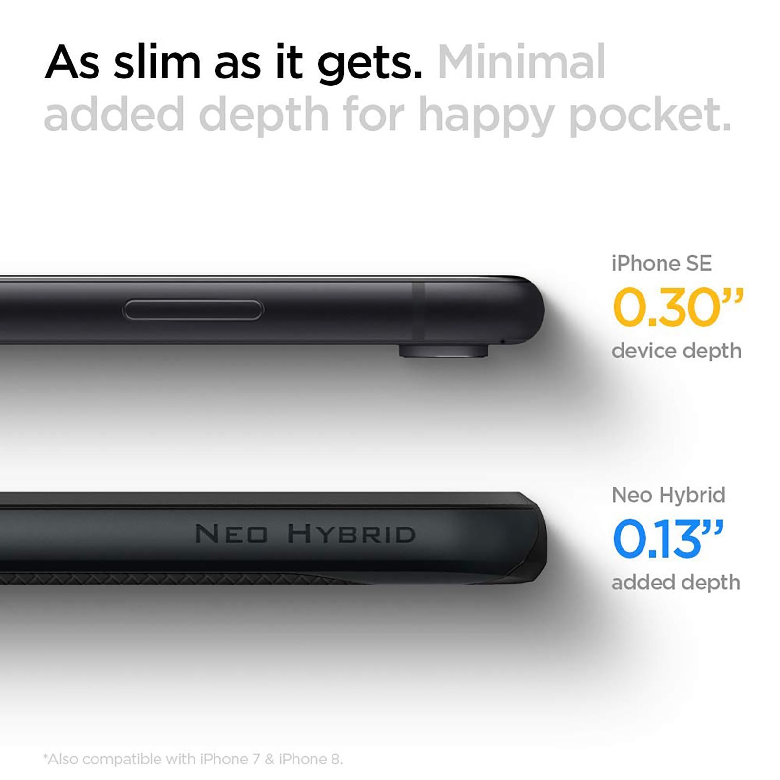 spigen Neo Hybrid TPU & PC Back Case For iPhone SE 2020/iPhone 7/iPhone 8 (East To Carry, ACS00952, Metal Slate)_6