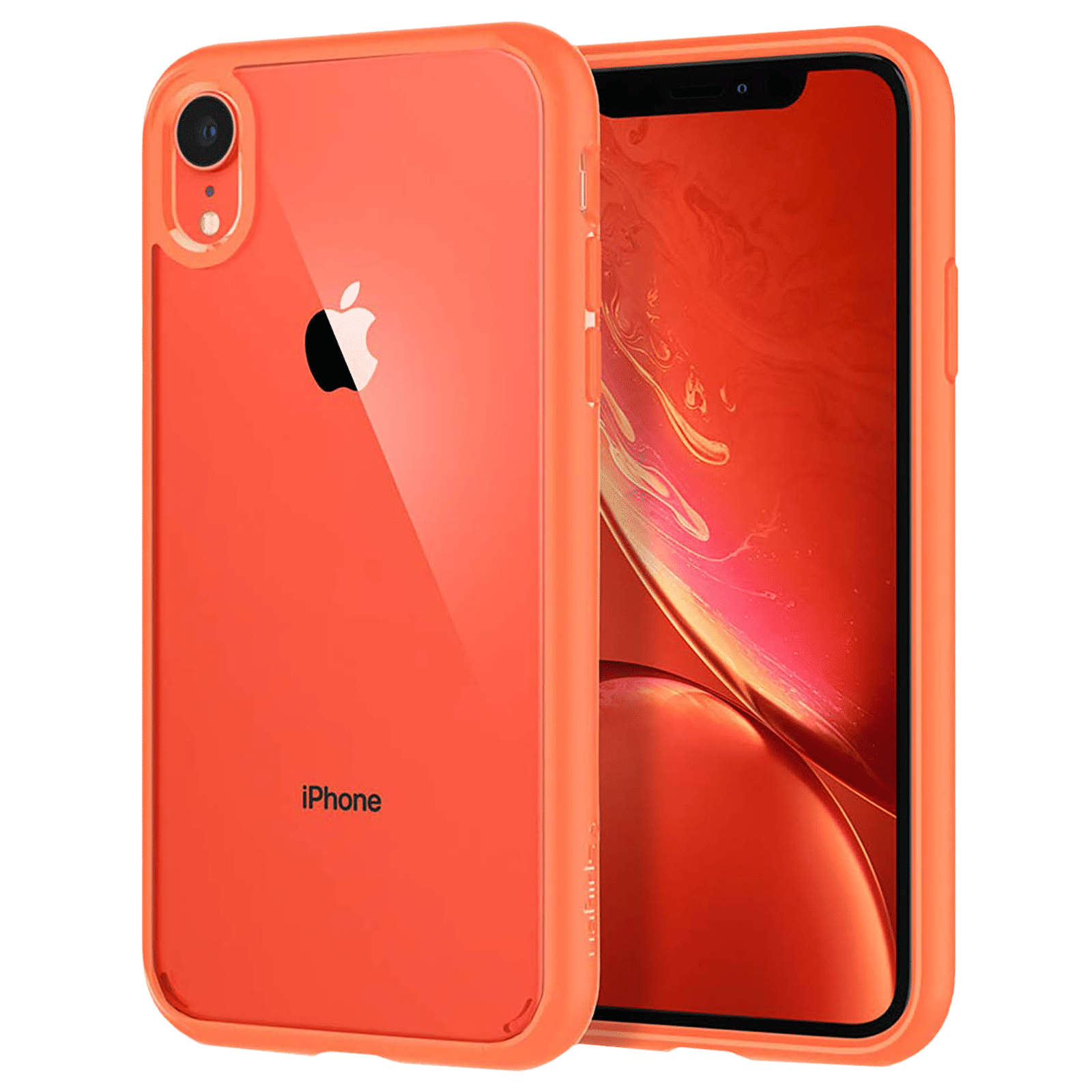 spigen Ultra Hybrid TPU & Plastic Back Cover for Apple iPhone XR (Wireless Charging Compatible?, Coral)_1