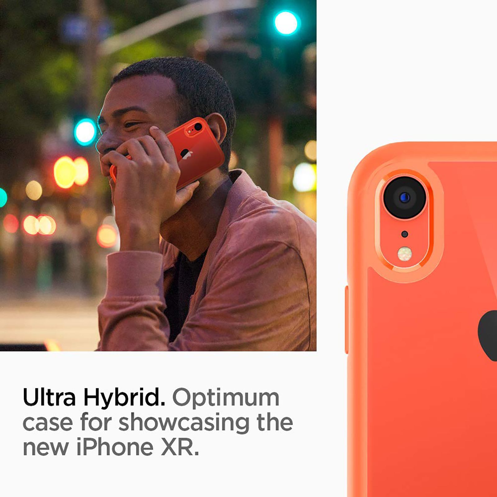 spigen Ultra Hybrid TPU & Plastic Back Cover for Apple iPhone XR (Wireless Charging Compatible?, Coral)_7