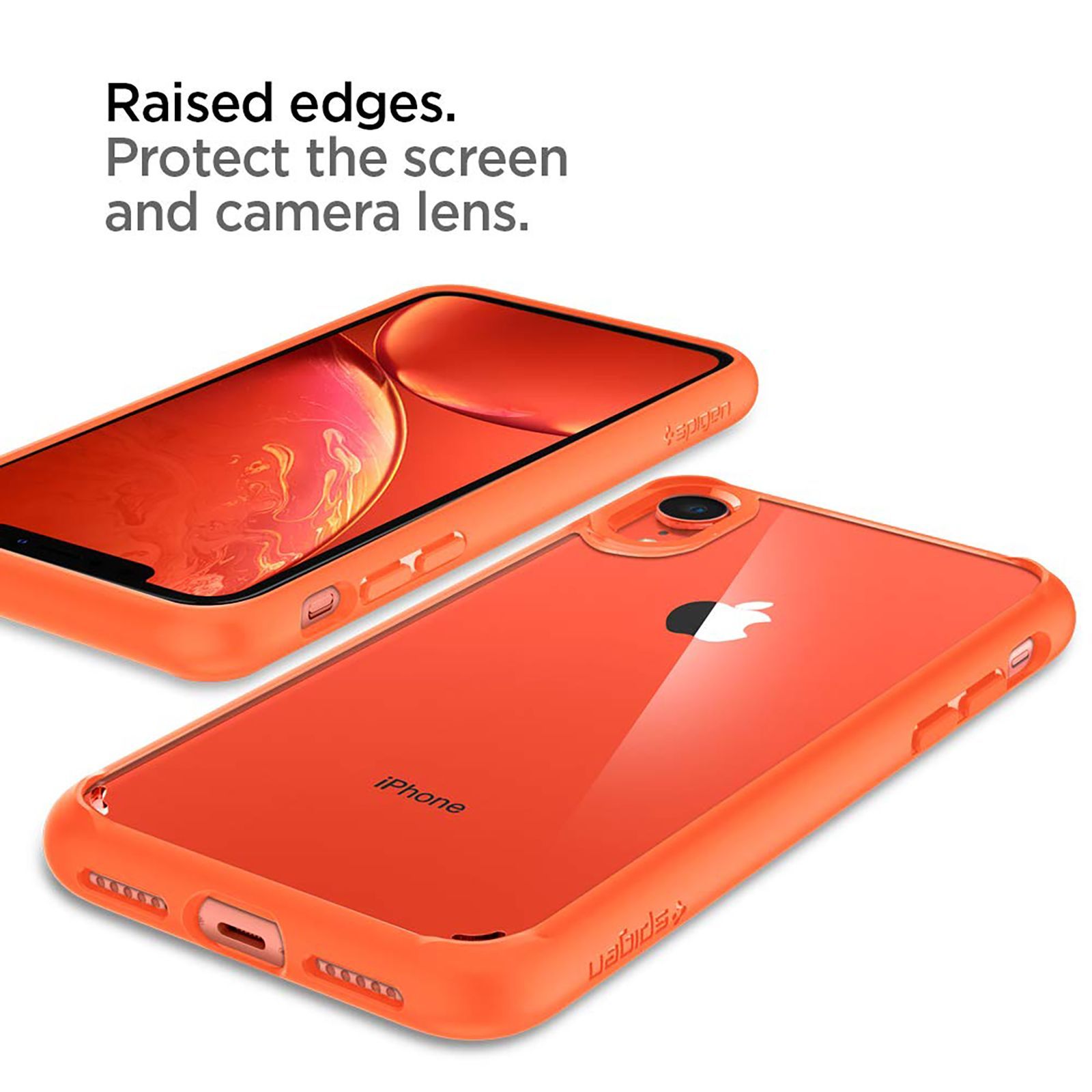 spigen Ultra Hybrid TPU & Plastic Back Cover for Apple iPhone XR (Wireless Charging Compatible?, Coral)_5