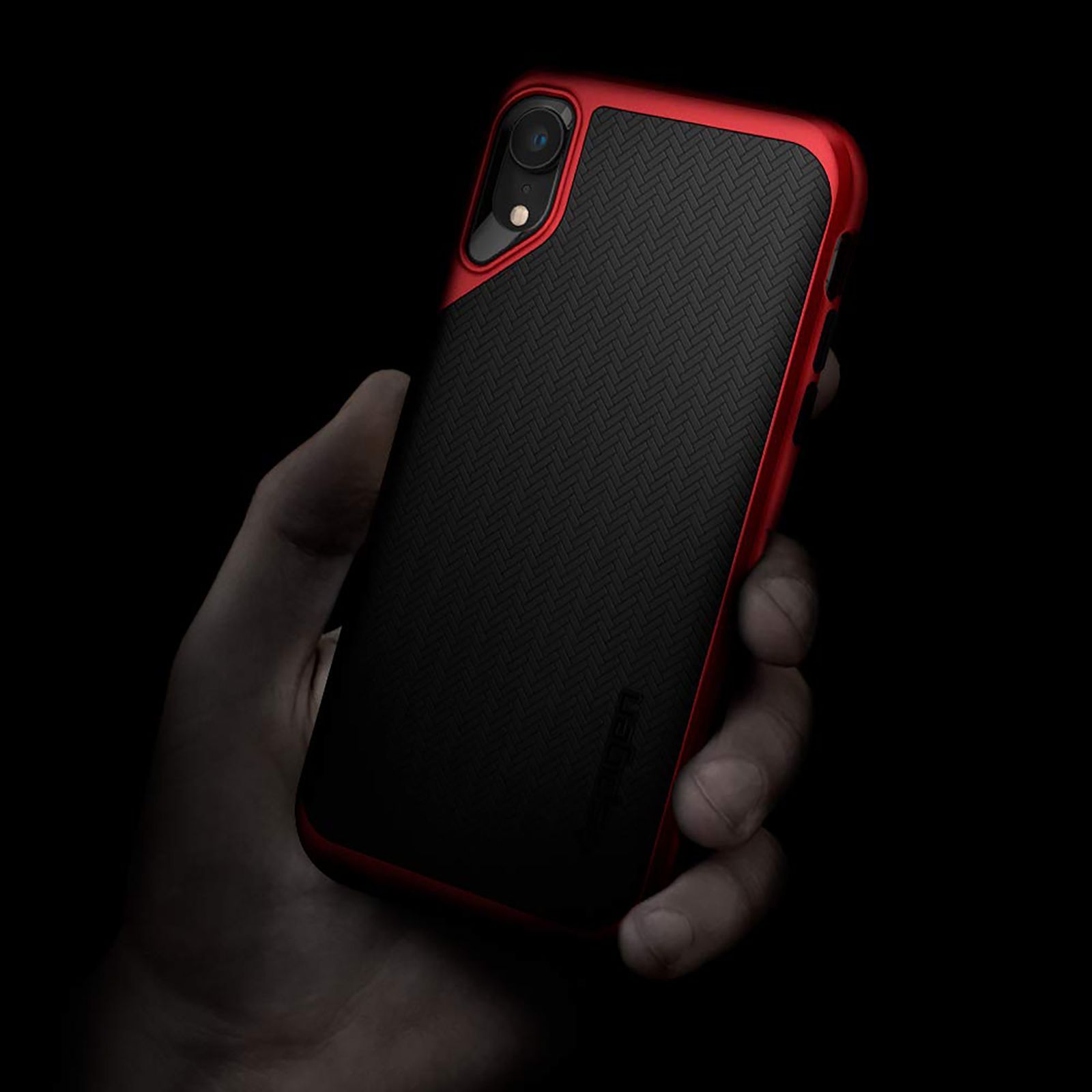 spigen TPU and Polycarbonate Back Cover for Apple iPhone XR (Camera Protection,, Red)_9